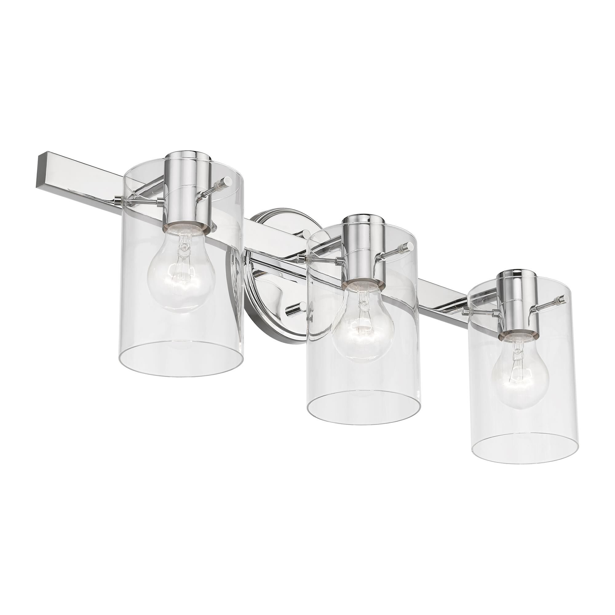 Shown in Polished Chrome finish and Clear glass