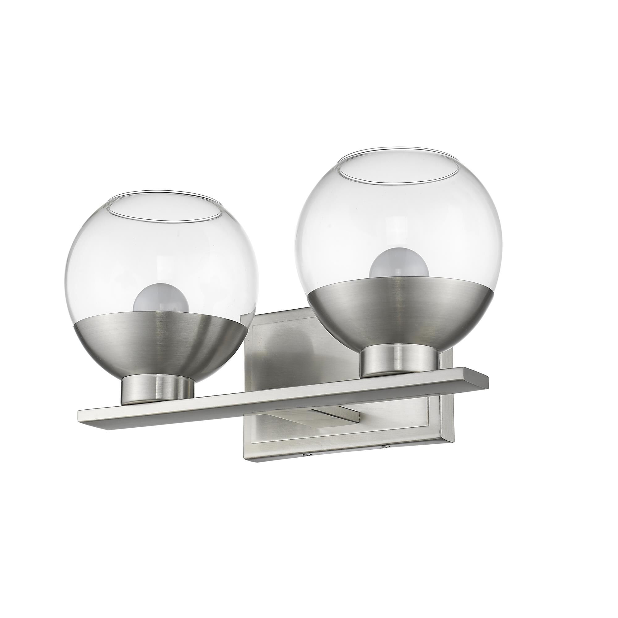 Shown in Brushed Nickel finish and Glass shade