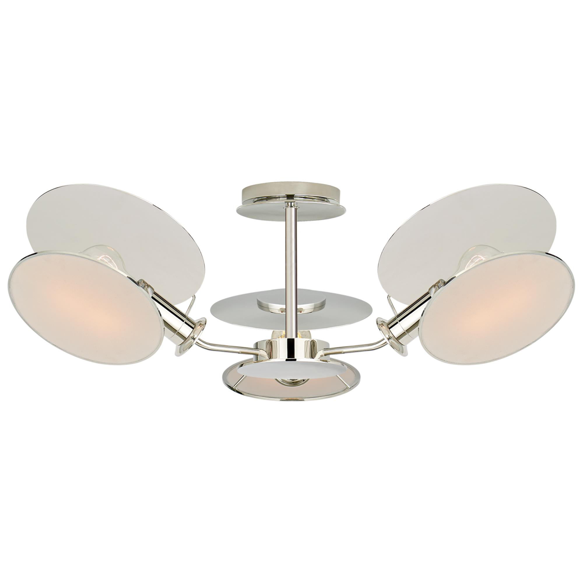 Shown in Polished Nickel finish and Linen shade
