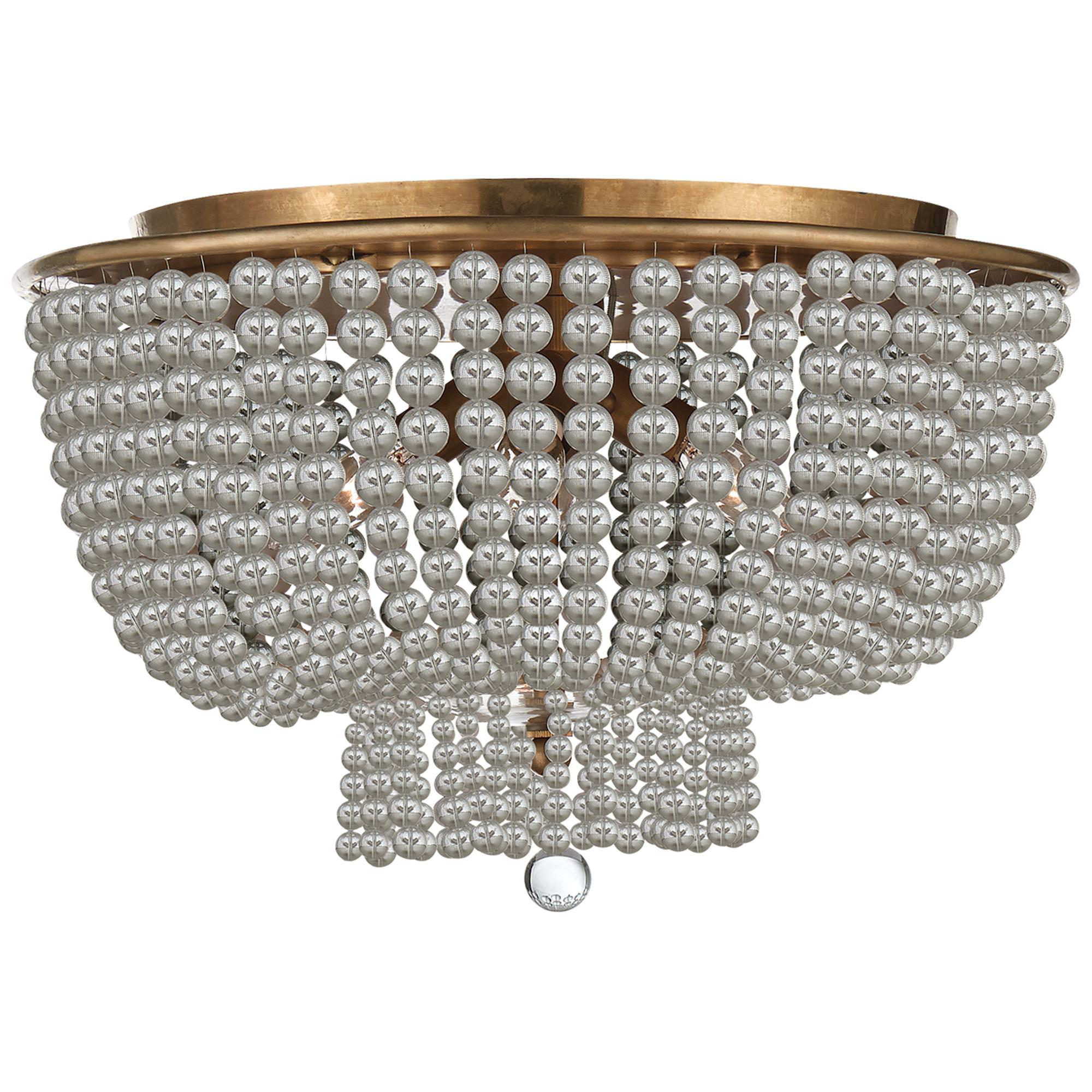 Shown in Hand-Rubbed Antique Brass finish and Clear glass and White Acrylic Beads accent