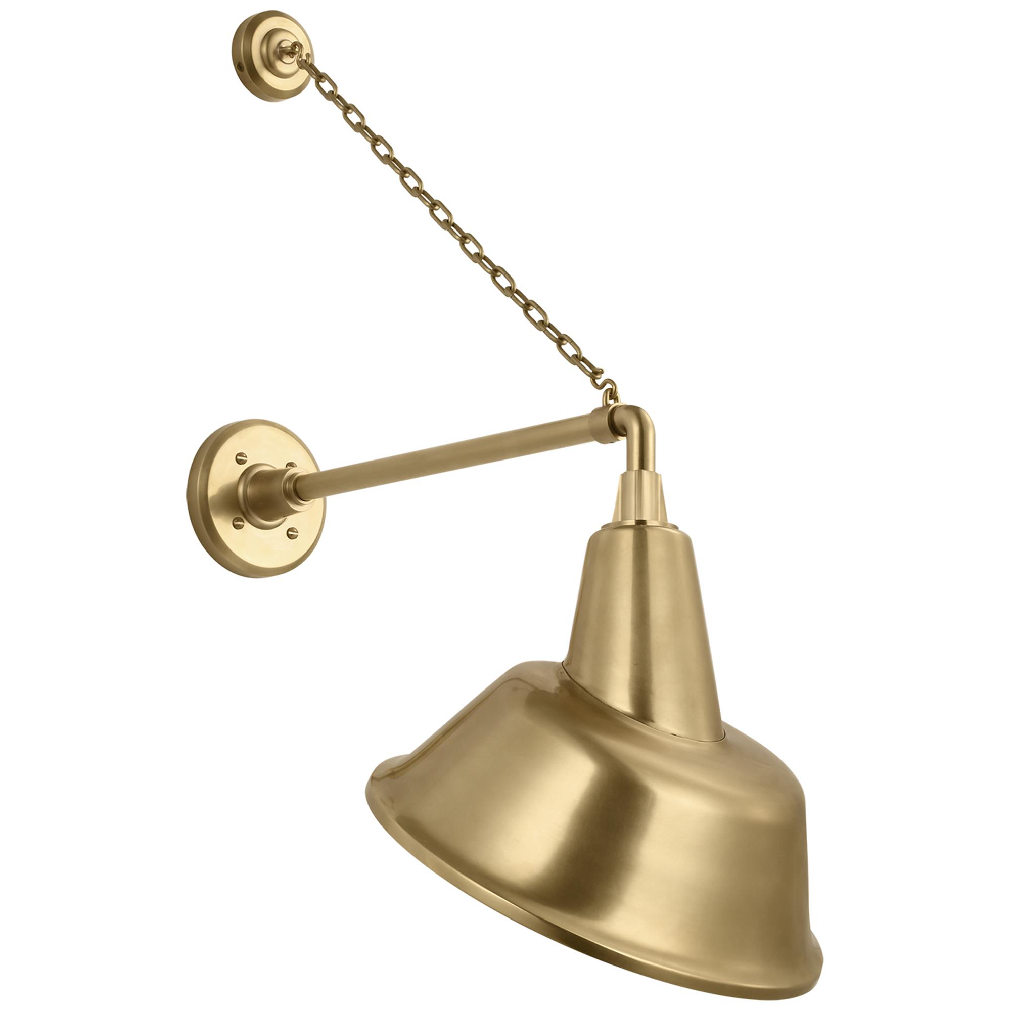 Shown in Hand-Rubbed Antique Brass finish and Gold shade