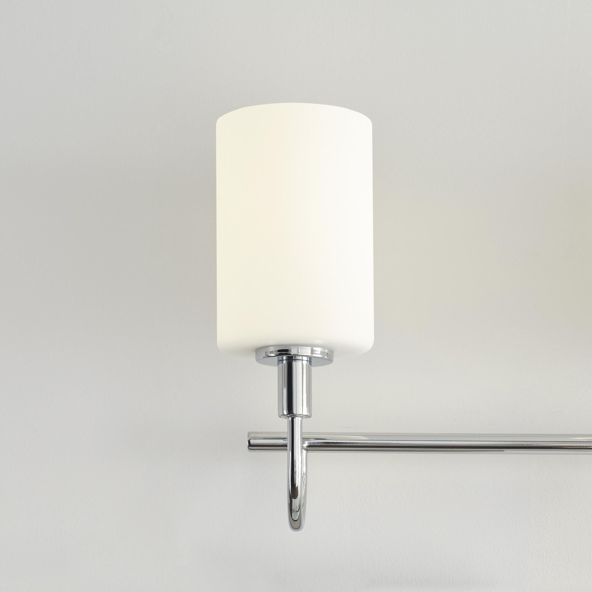 Shown in Chrome finish and Etched and White Inside glass