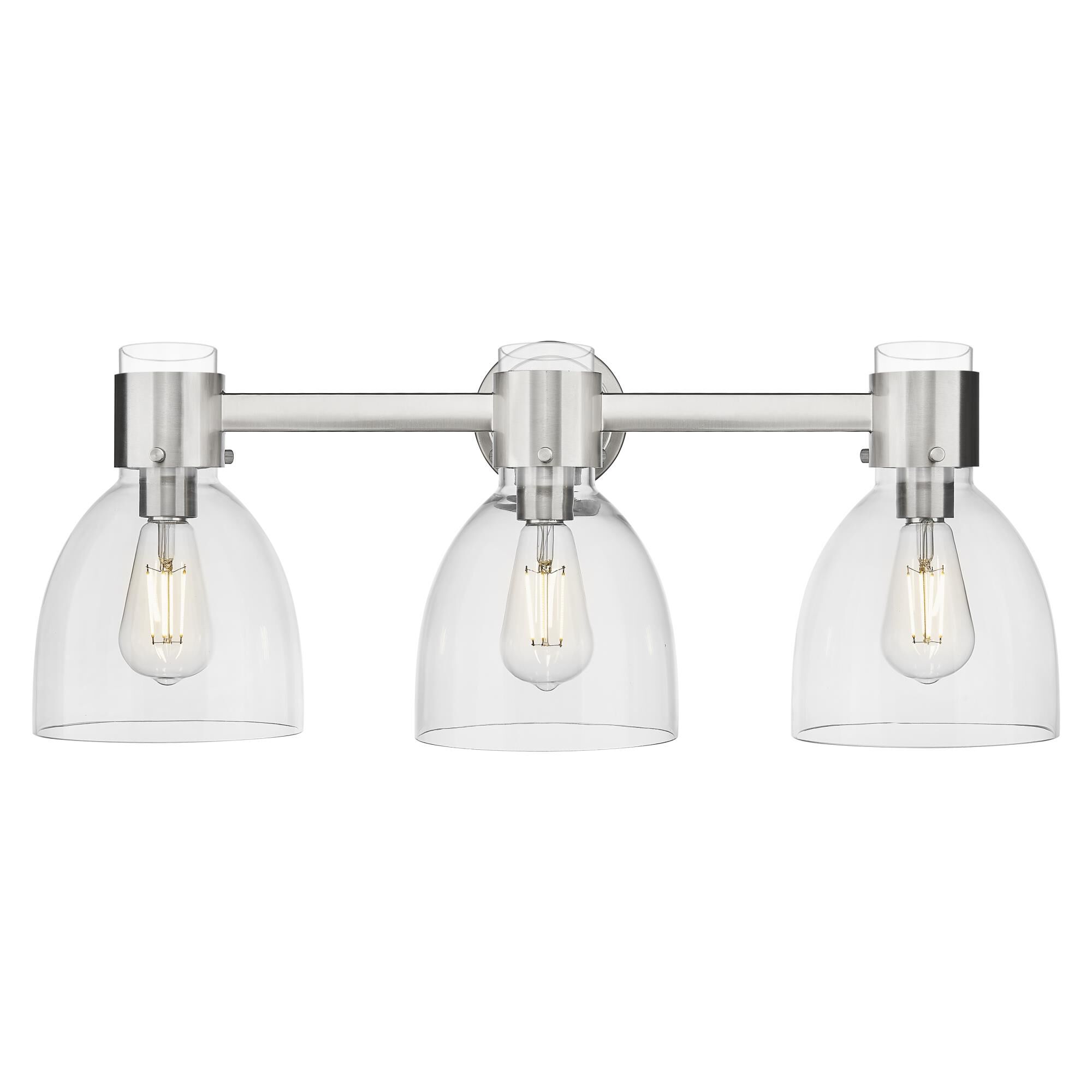 Shown in Satin Nickel finish and Clear glass