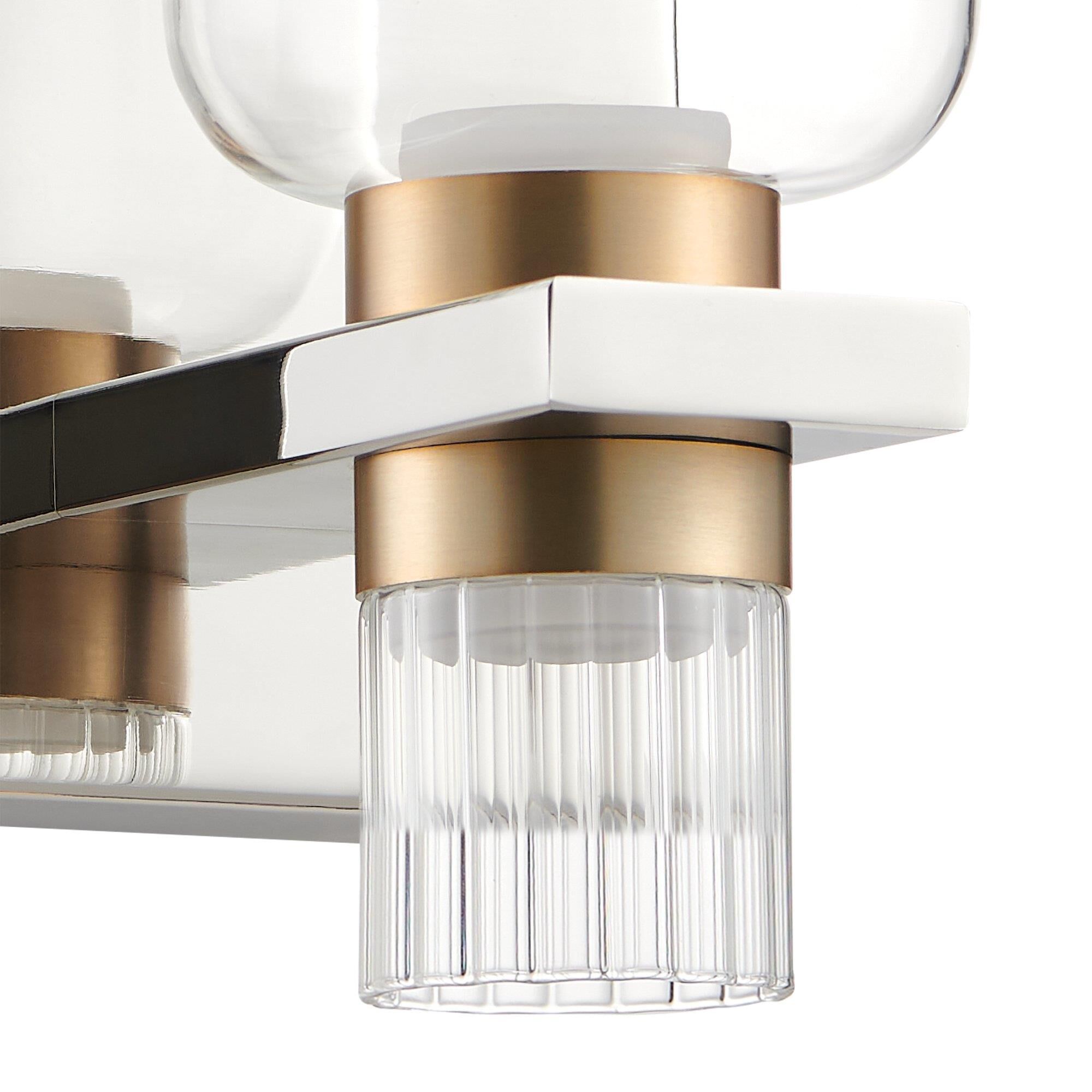 Shown in Polished Nickel finish and Clear, Clear Ribbed glass