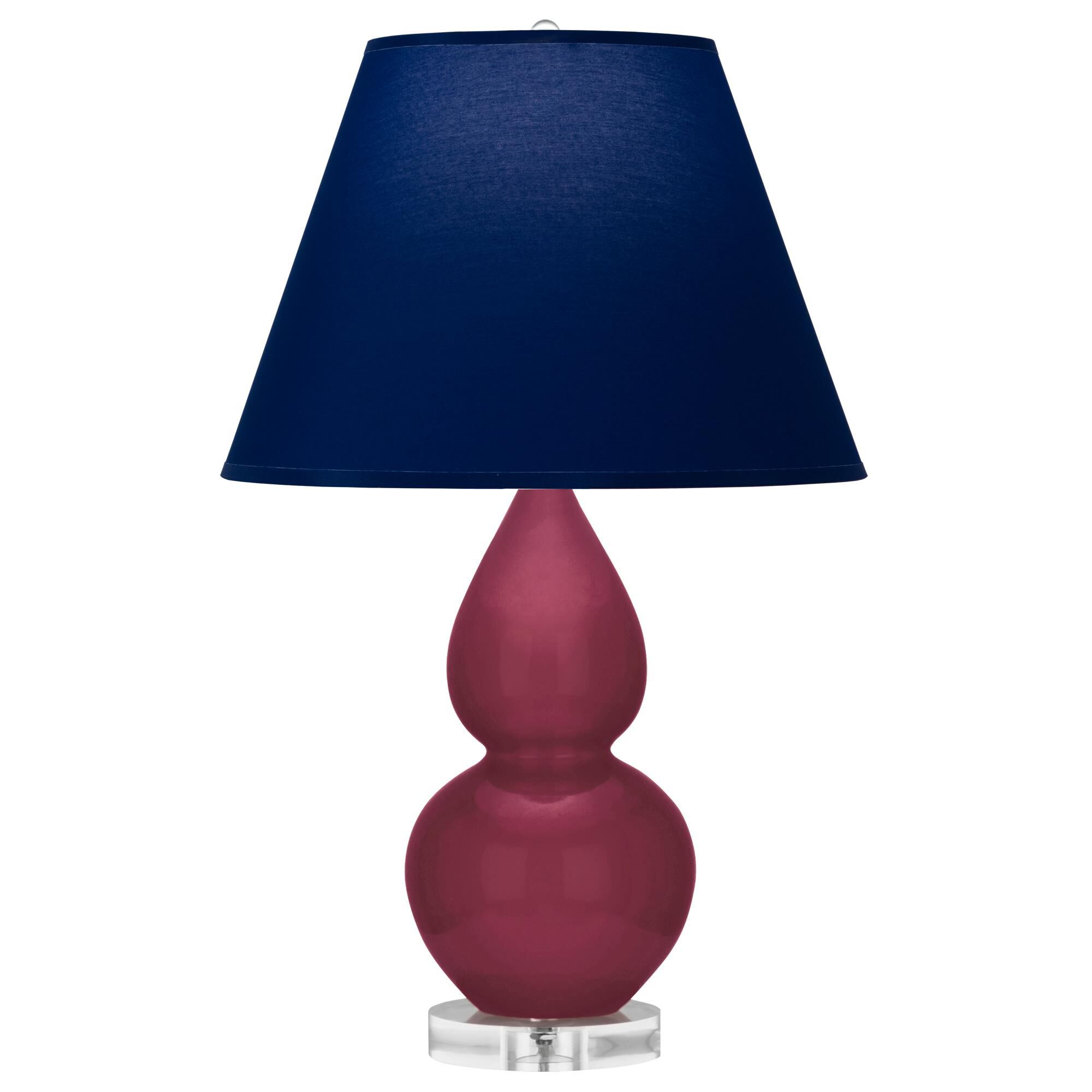 Shown in Sugar Plum finish and Navy with Gray Lining shade and Lucite accent
