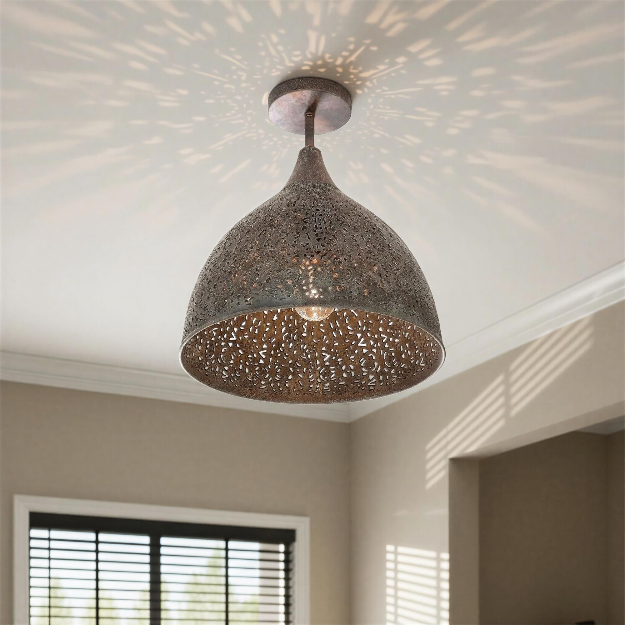 Jasmine 14 Inch Semi Flush Mount,