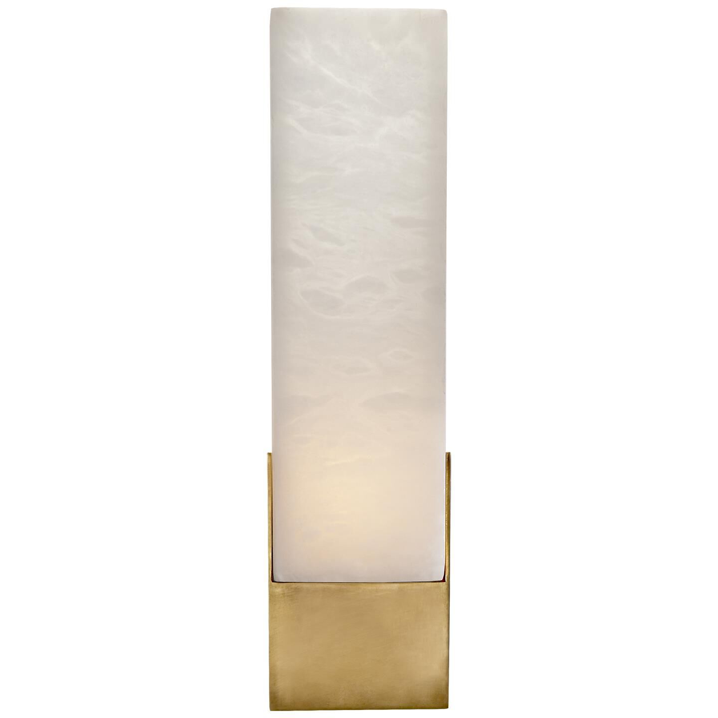 Shown in Antique-Burnished Brass finish and Alabaster glass