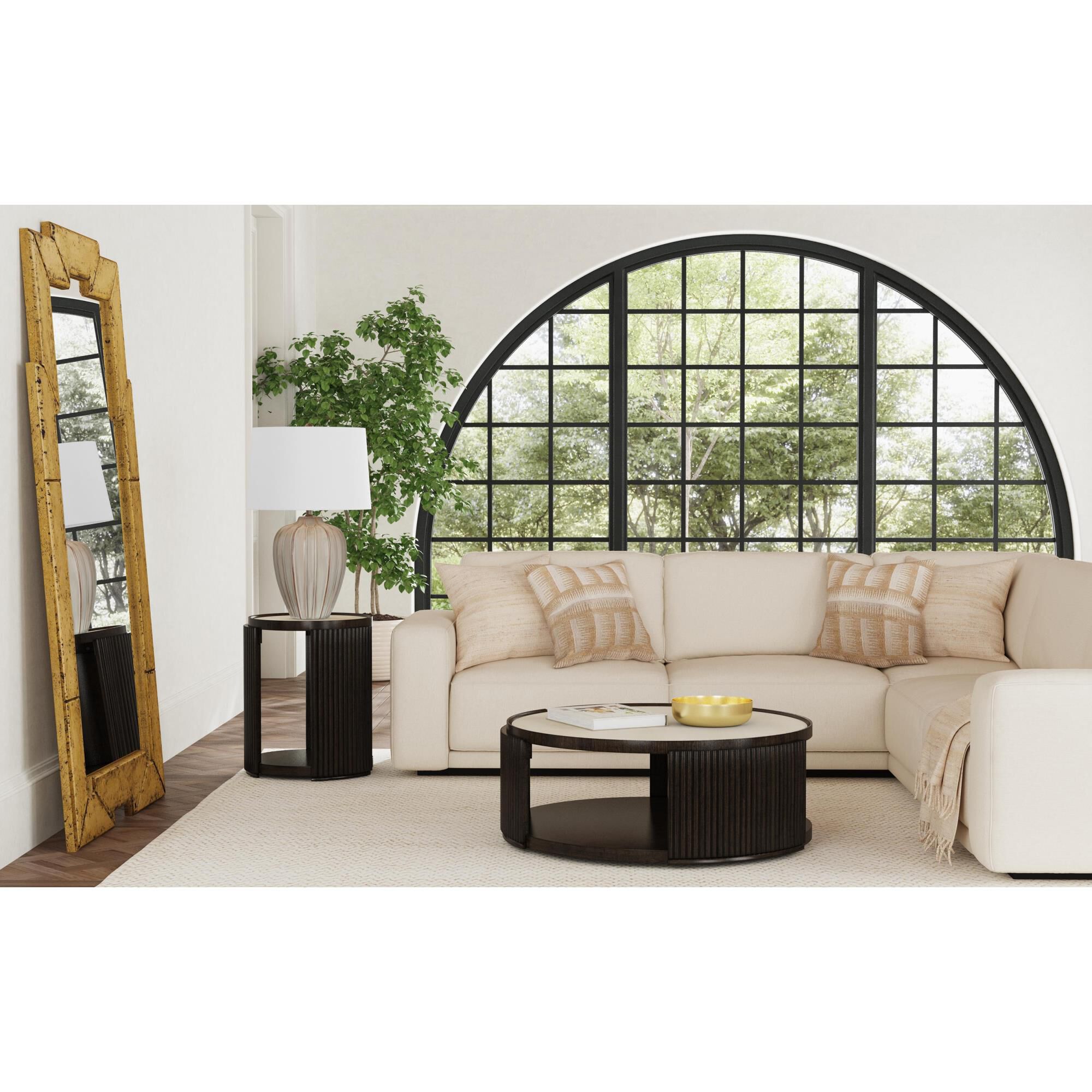 Shown in Beige and White finish and White shade