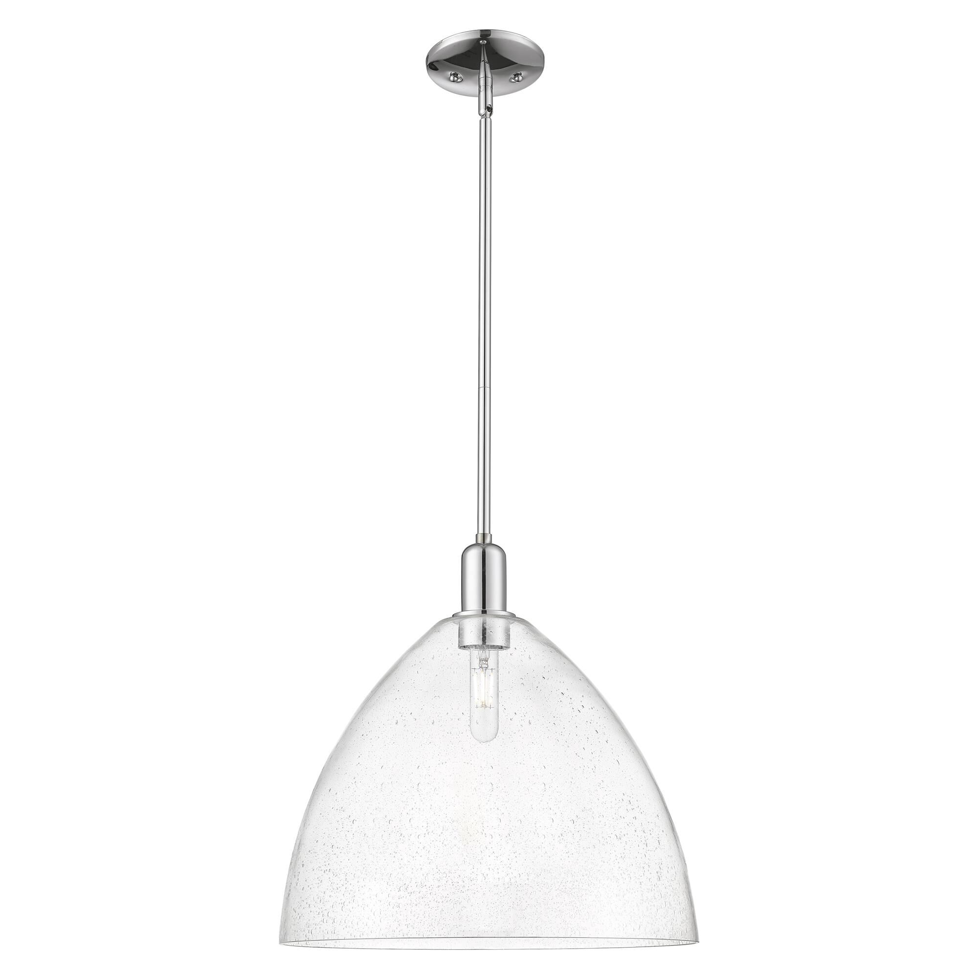 Shown in Polished Chrome finish and Seedy glass