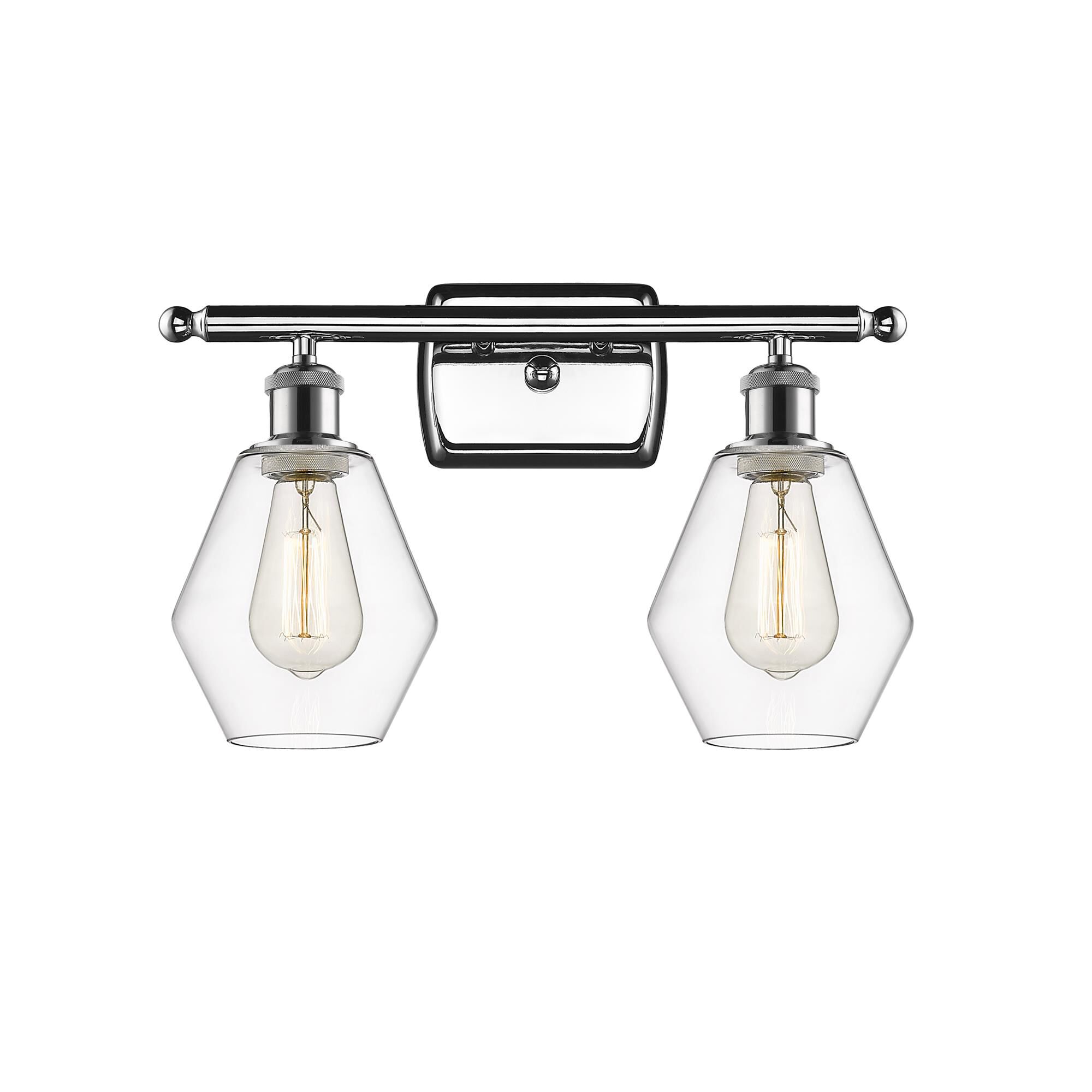 Shown in Polished Chrome  finish and Clear glass