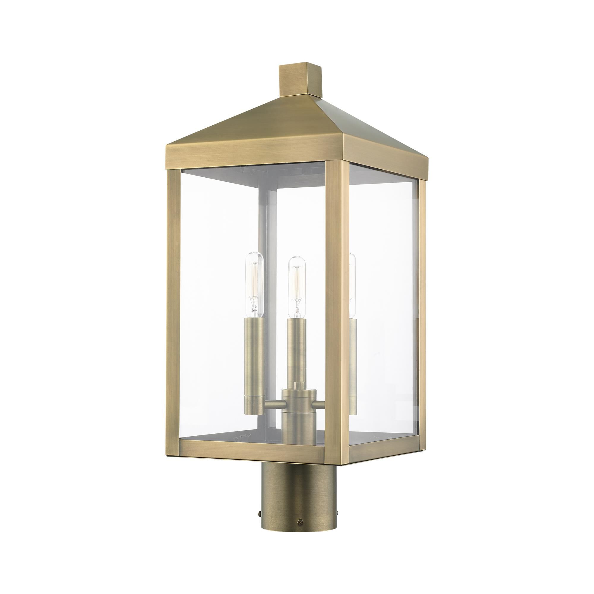 Nyack 19 Inch Tall 3 Light Outdoor Post Lamp by Livex Lighting