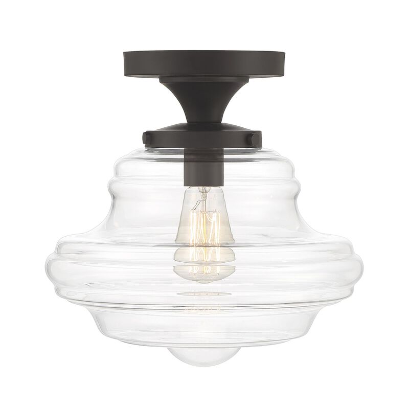 12 Inch 1 Light LED Semi Flush Mount by Meridian Lighting