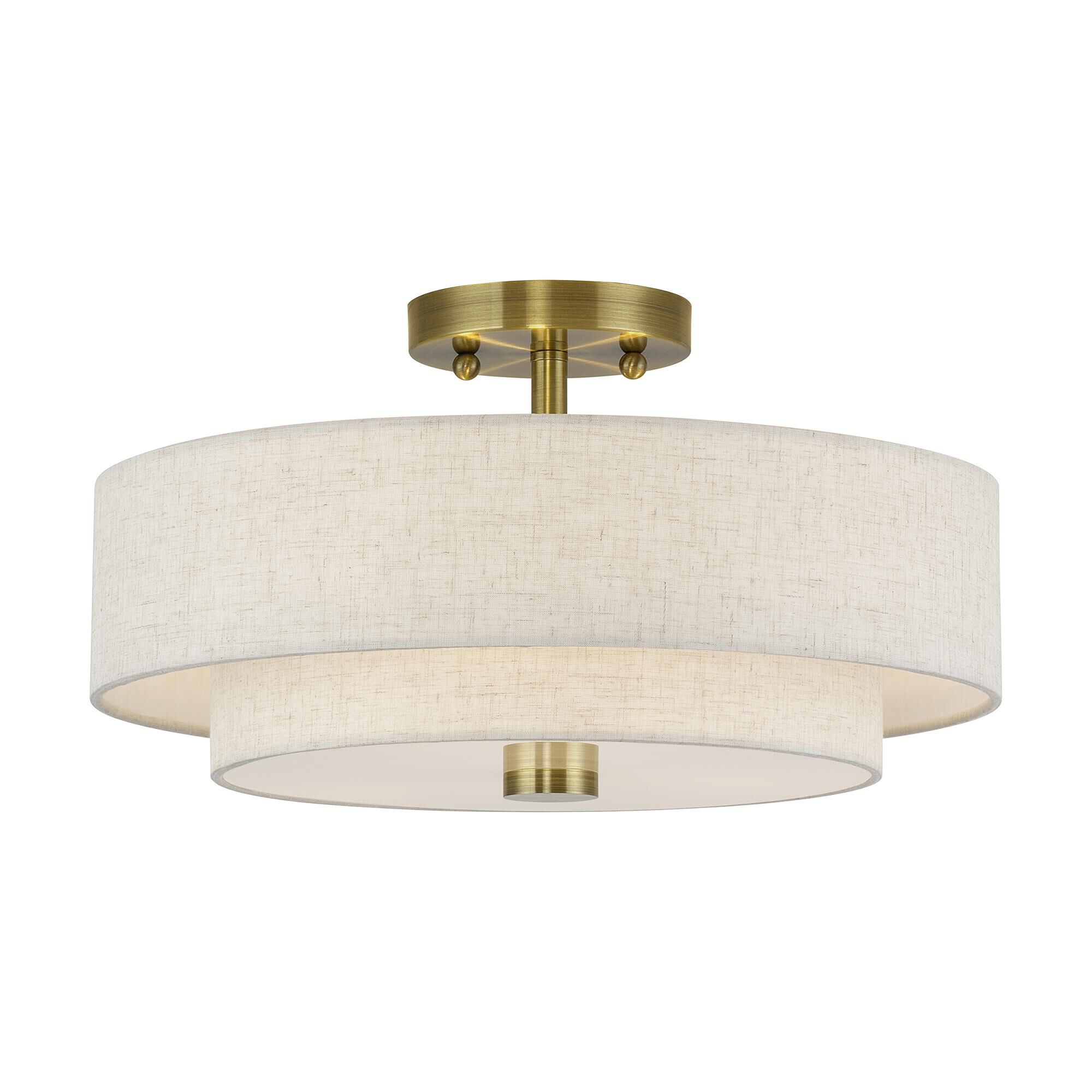 Monroe 15 Inch Semi Flush Mount by Livex Lighting