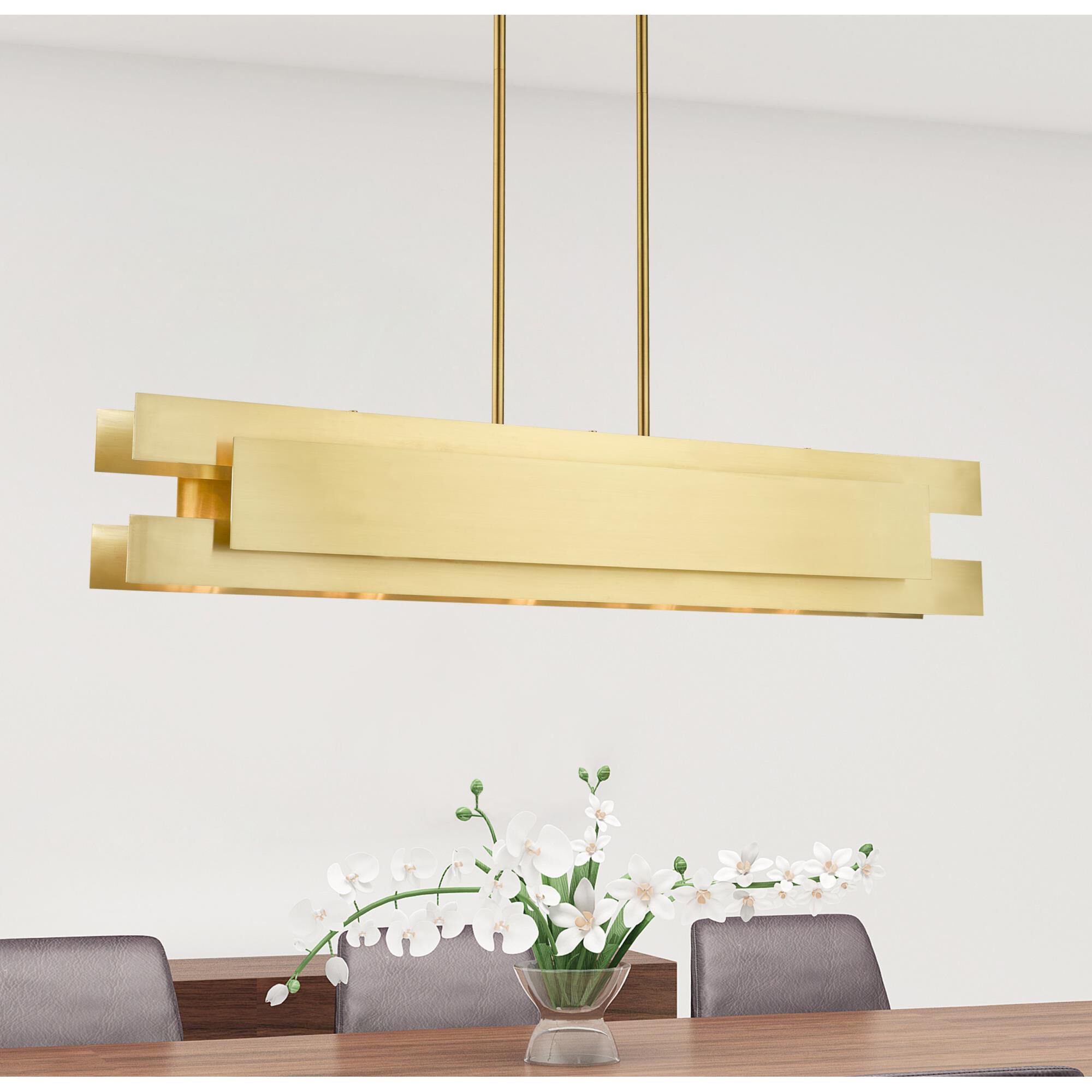Shown in Satin Brass finish and Satin Brass Solid Brass shade
