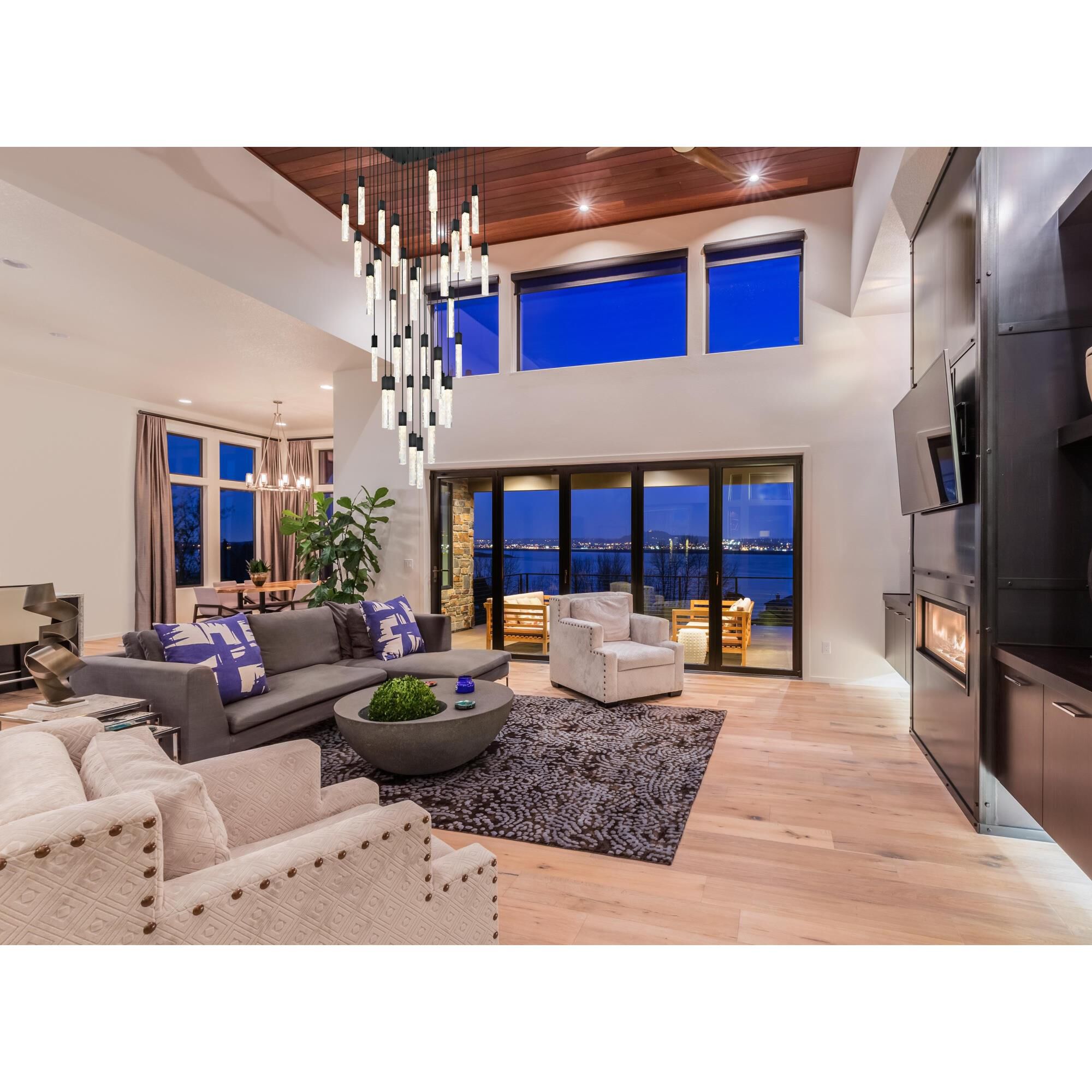 Aurora 42 Inch Multi Light Pendant by Elegant Lighting