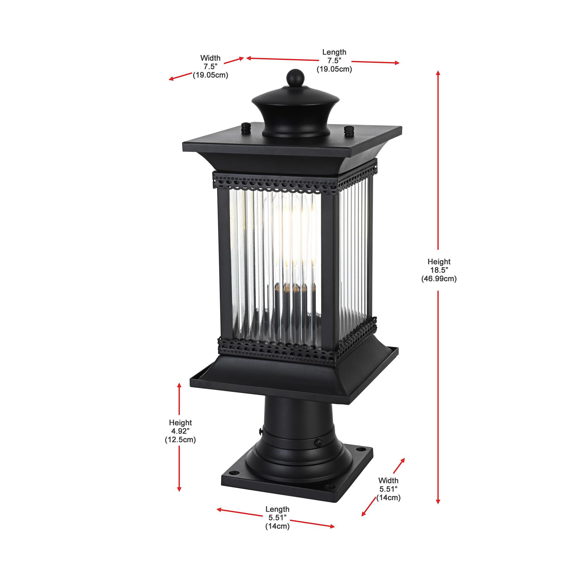 Collins 19 Inch Outdoor Post Lamp by Elegant Lighting