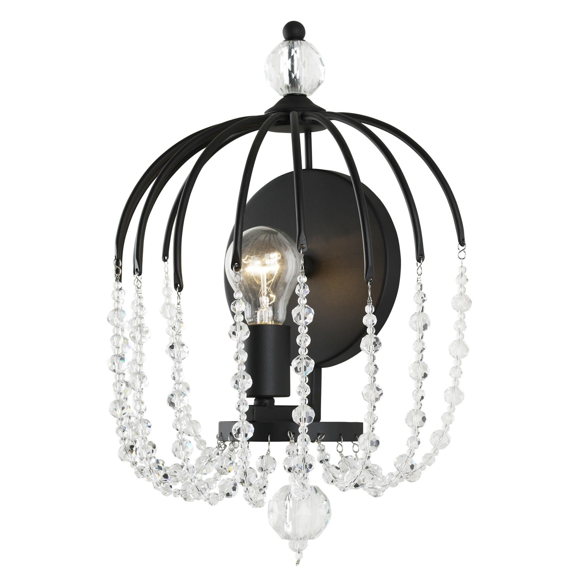 Shown in Matte Black finish and Crystals glass