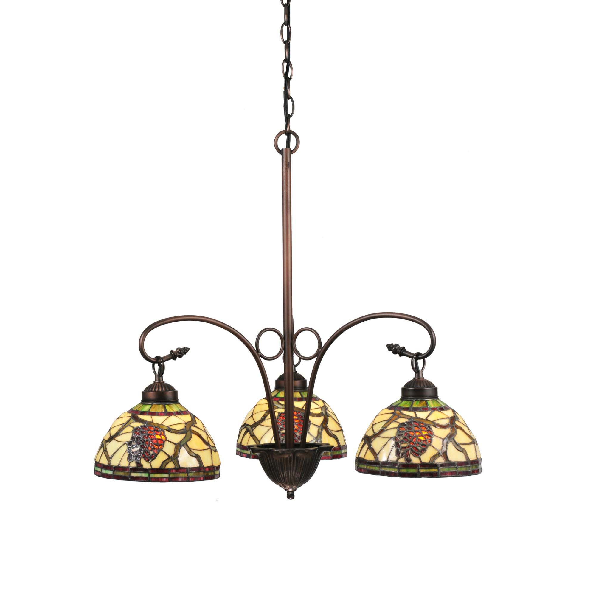 Pinecone Dome 28 Inch 3 Light Chandelier by Meyda Lighting
