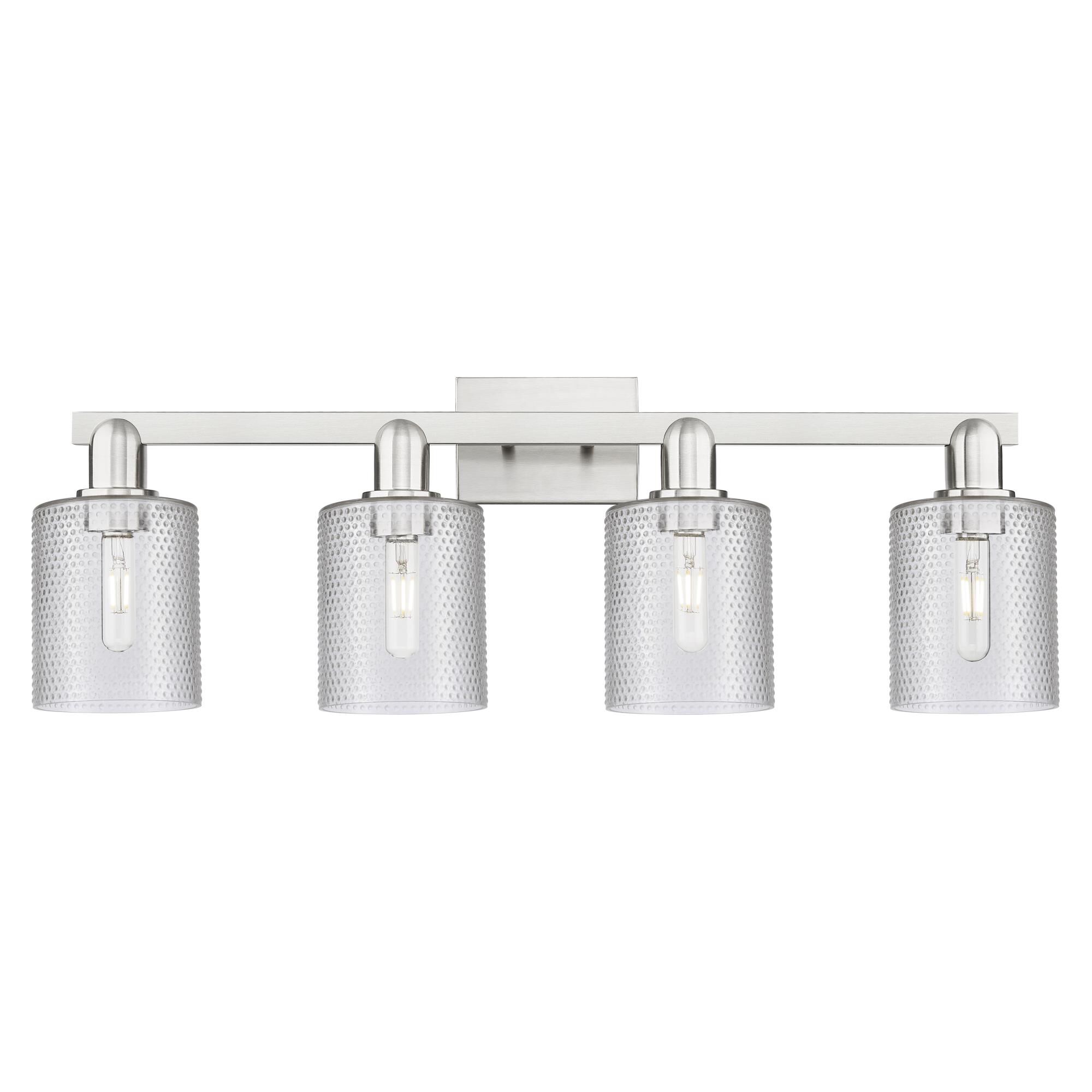 Shown in Brushed Satin Nickel finish and Clear glass