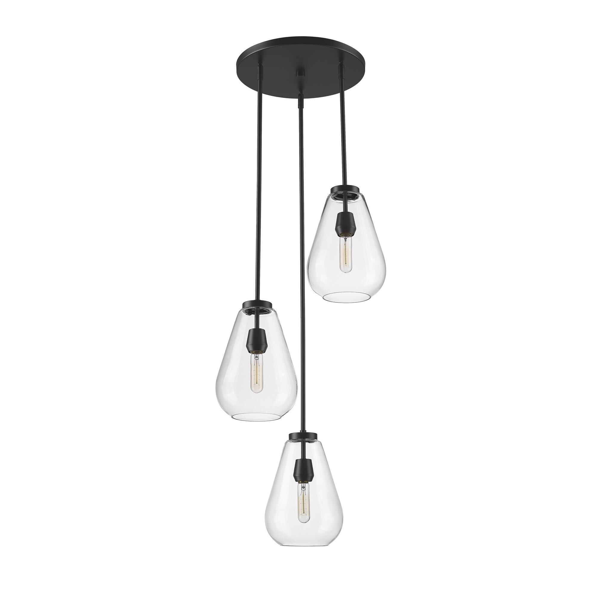 Shown in Matte Black finish and Clear glass