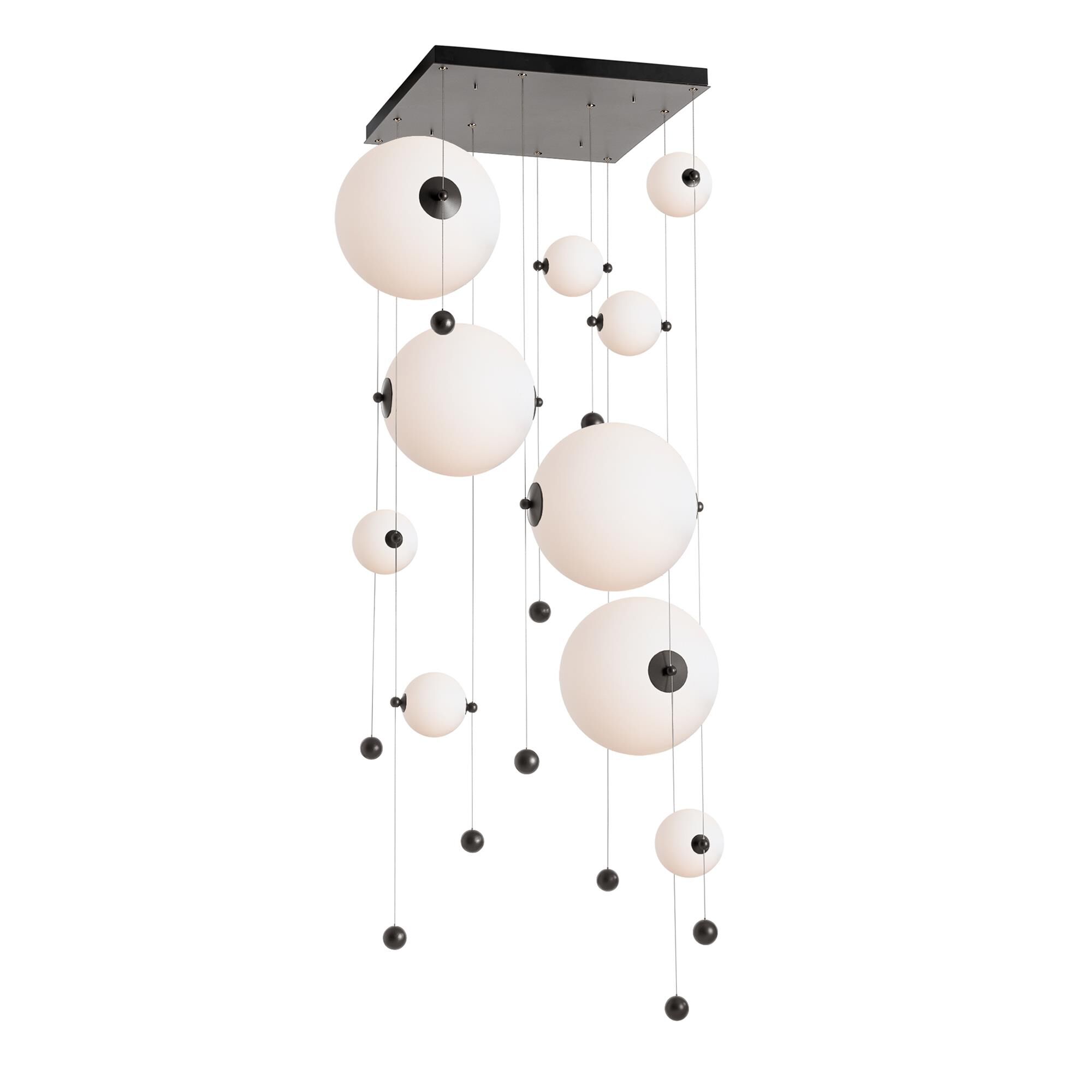 Shown in Dark Smoke finish and Abacus Opal glass