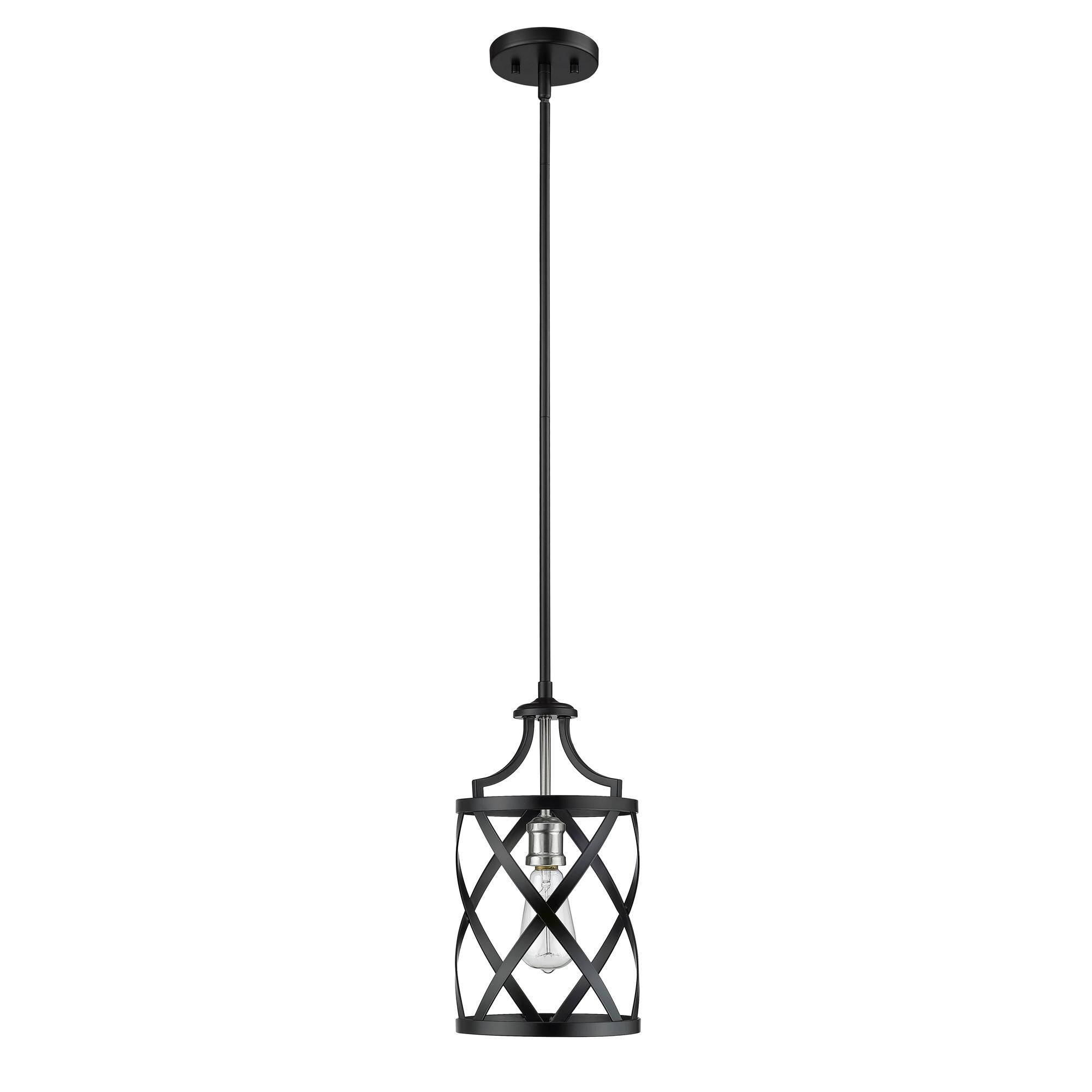 Shown in Matte Black + Brushed Nickel finish and --- glass and --- shade