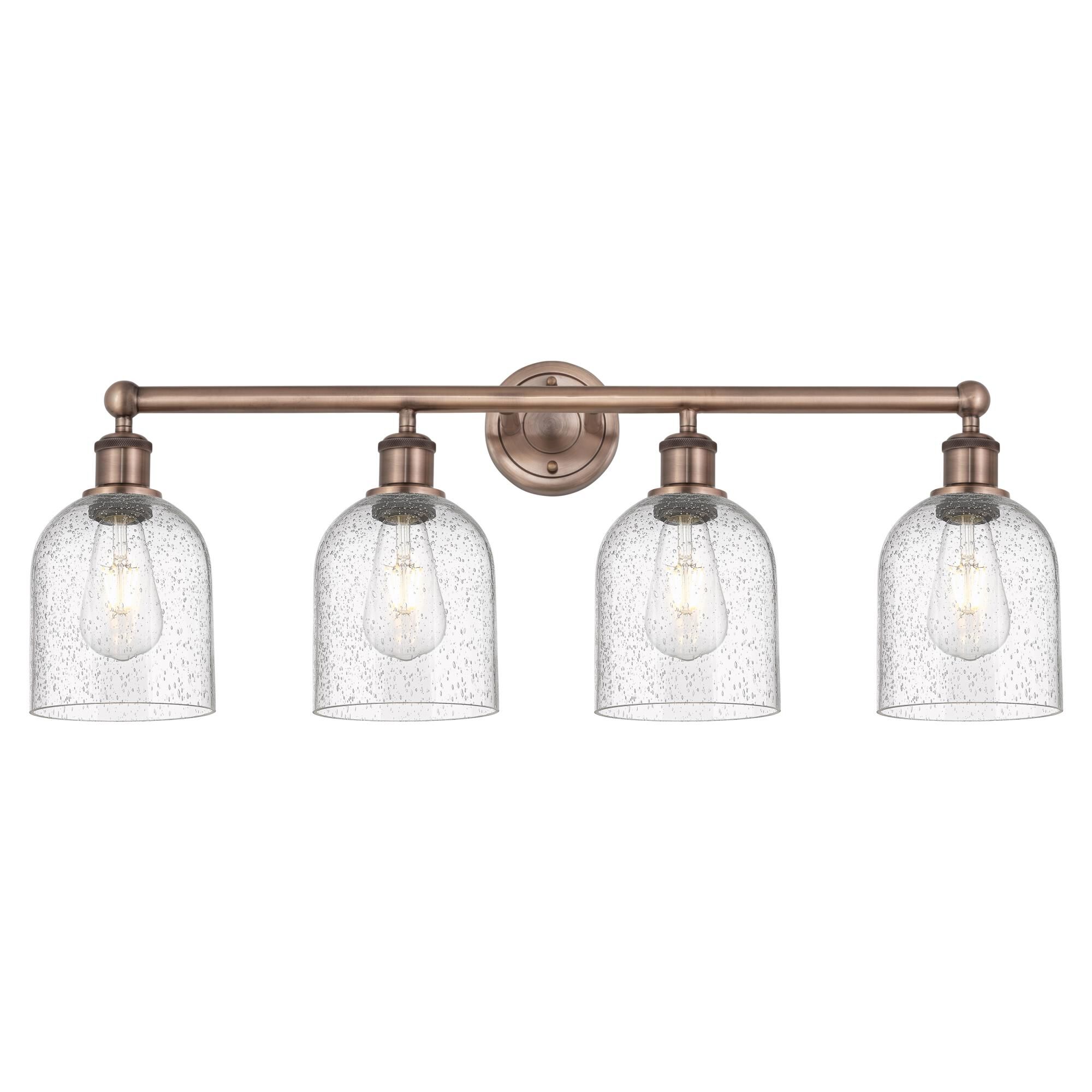 Shown in Antique Copper finish and Seedy glass