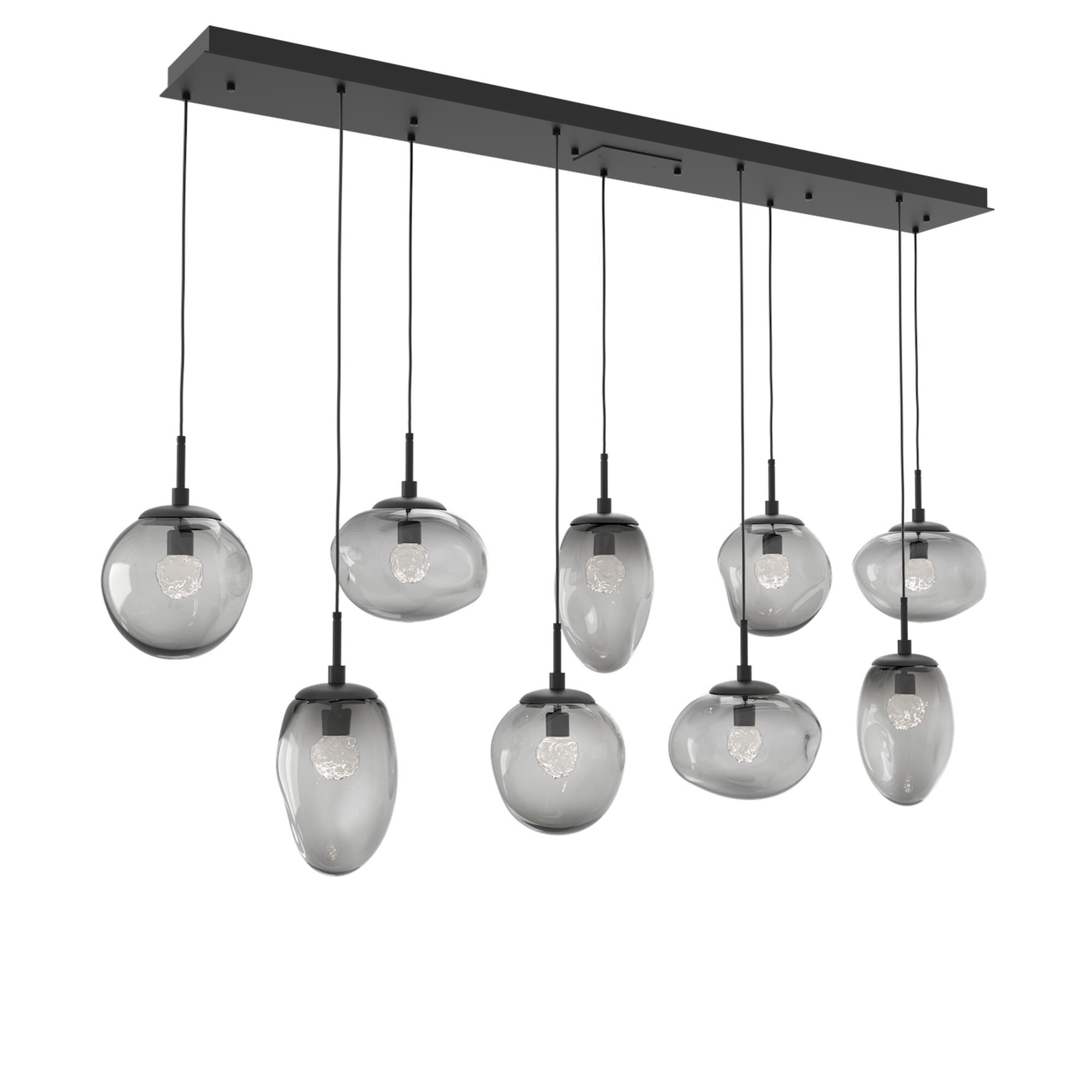 Shown in Matte Black finish and Floret Inner Smoke Outer glass