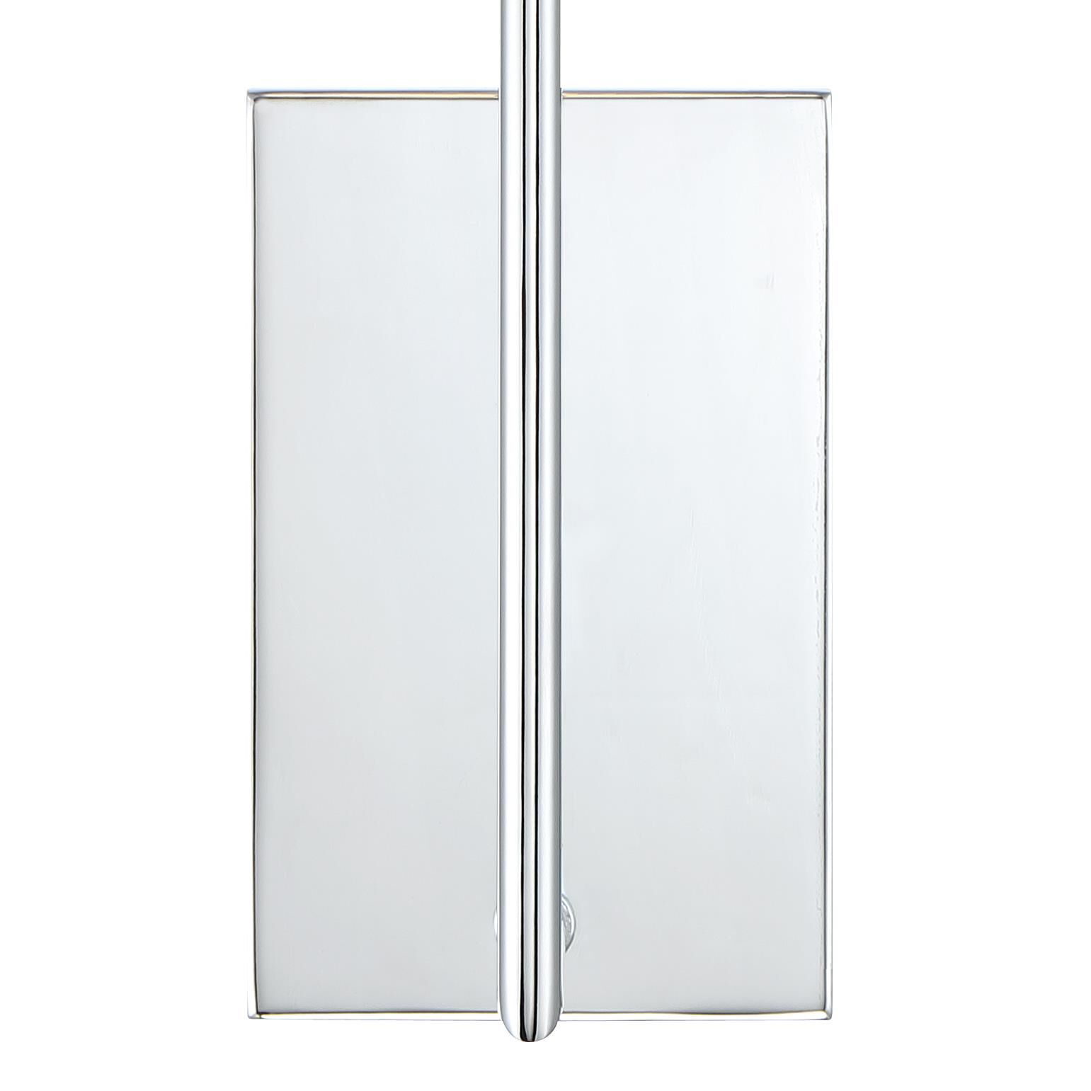 Shown in Polished Chrome finish and Silk glass and White shade