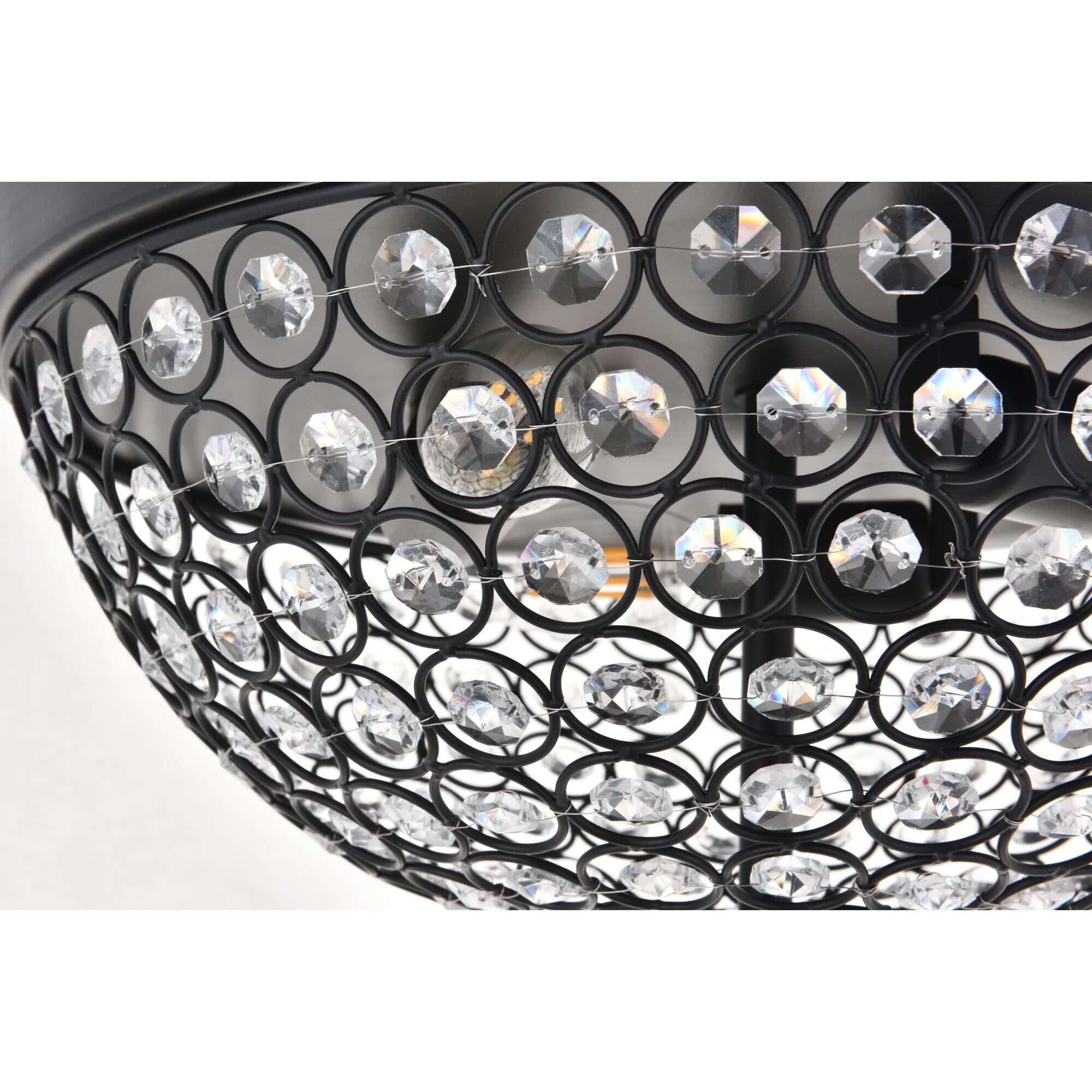 Taye 13 Inch 3 Light Flush Mount by Elegant Lighting