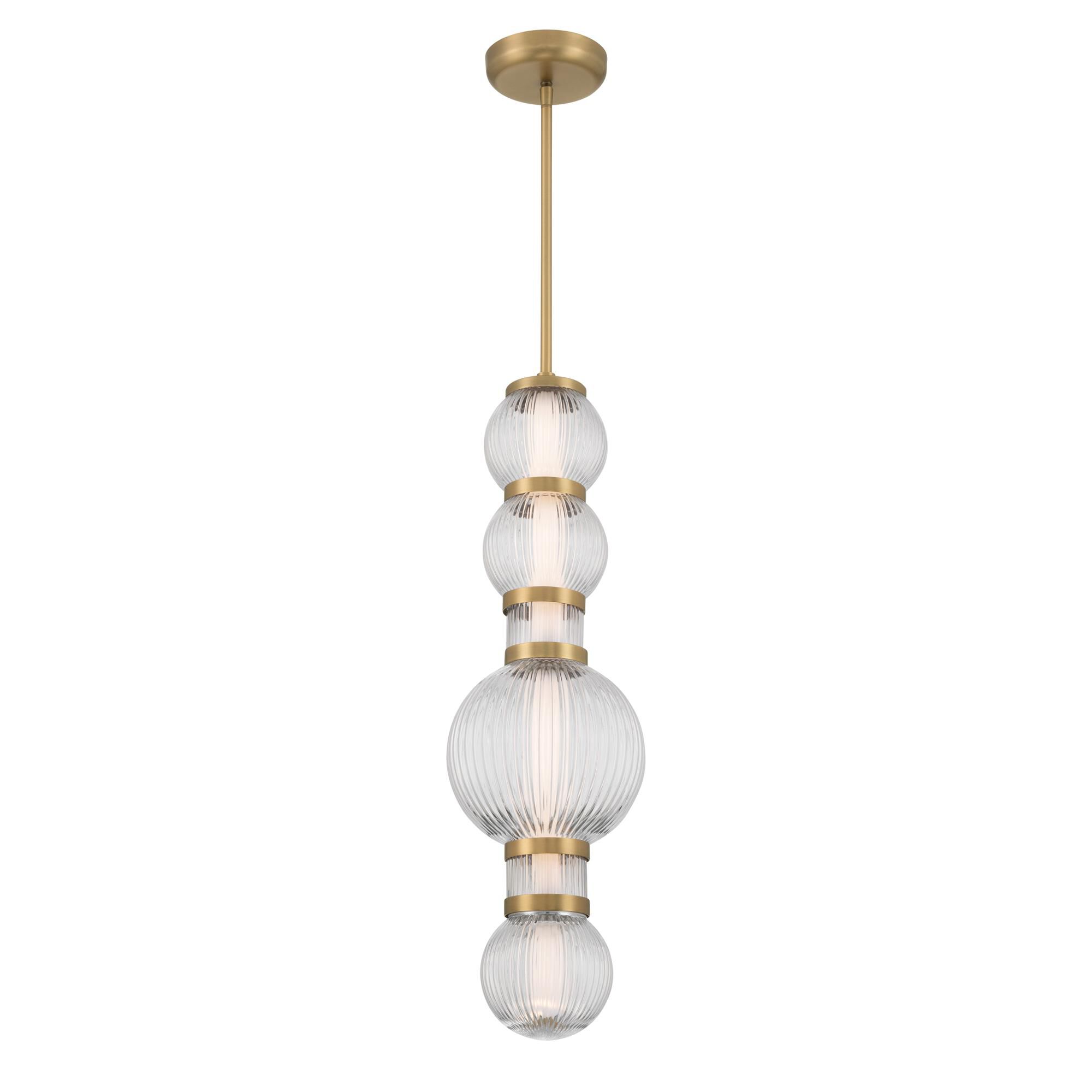 Shown in Legacy Brass finish and Clear Ribbed glass