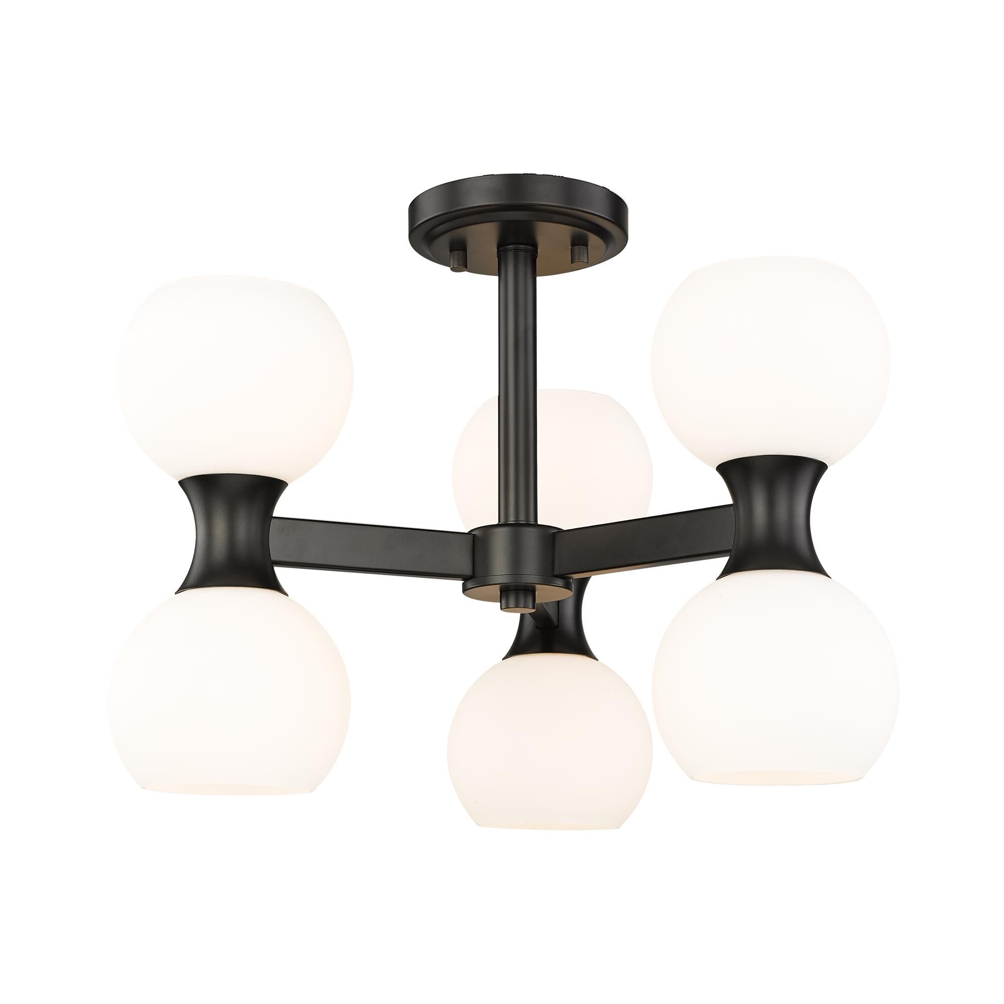 Shown in Matte Black finish and Matte Opal glass