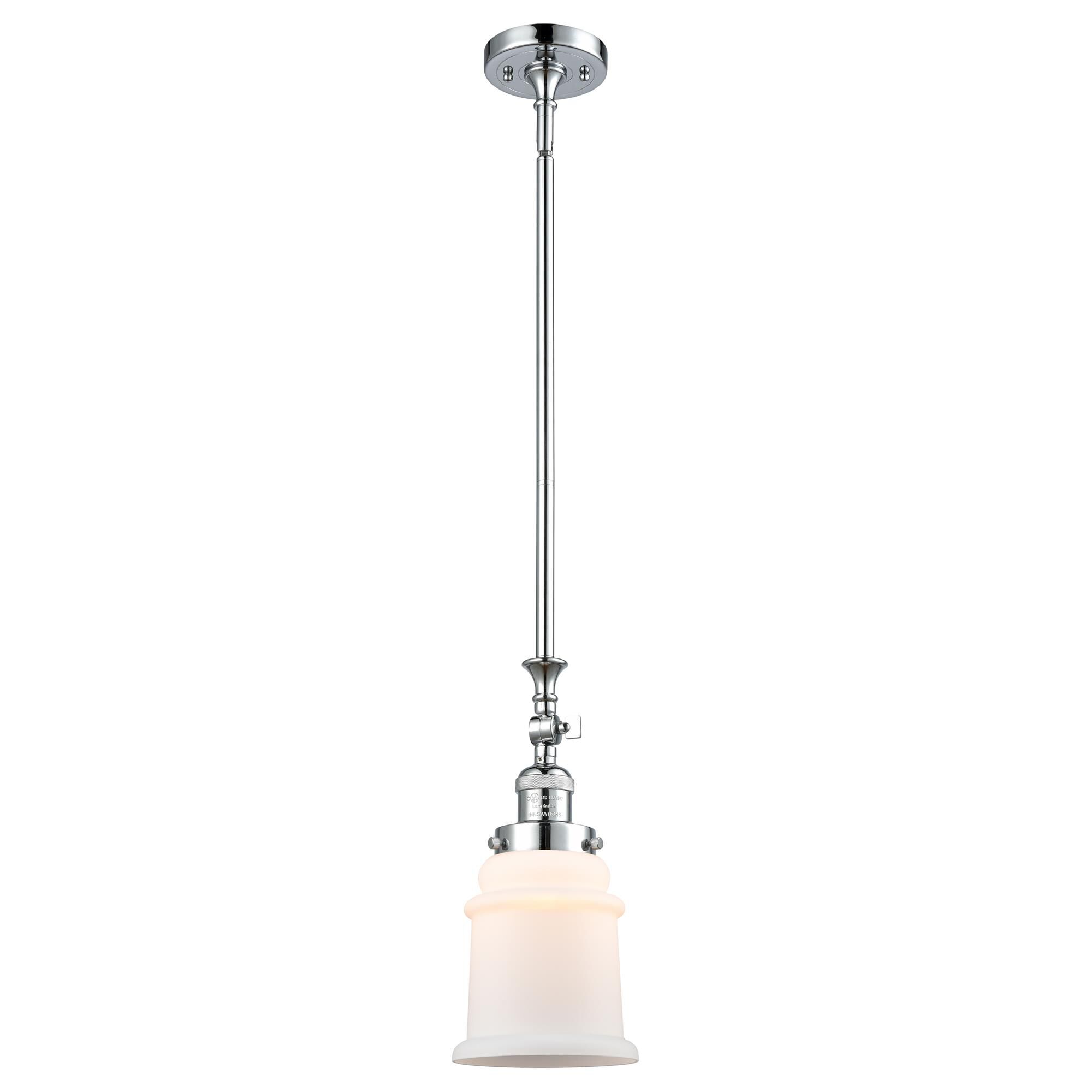 Shown in Polished Chrome finish and Matte White - Bell glass