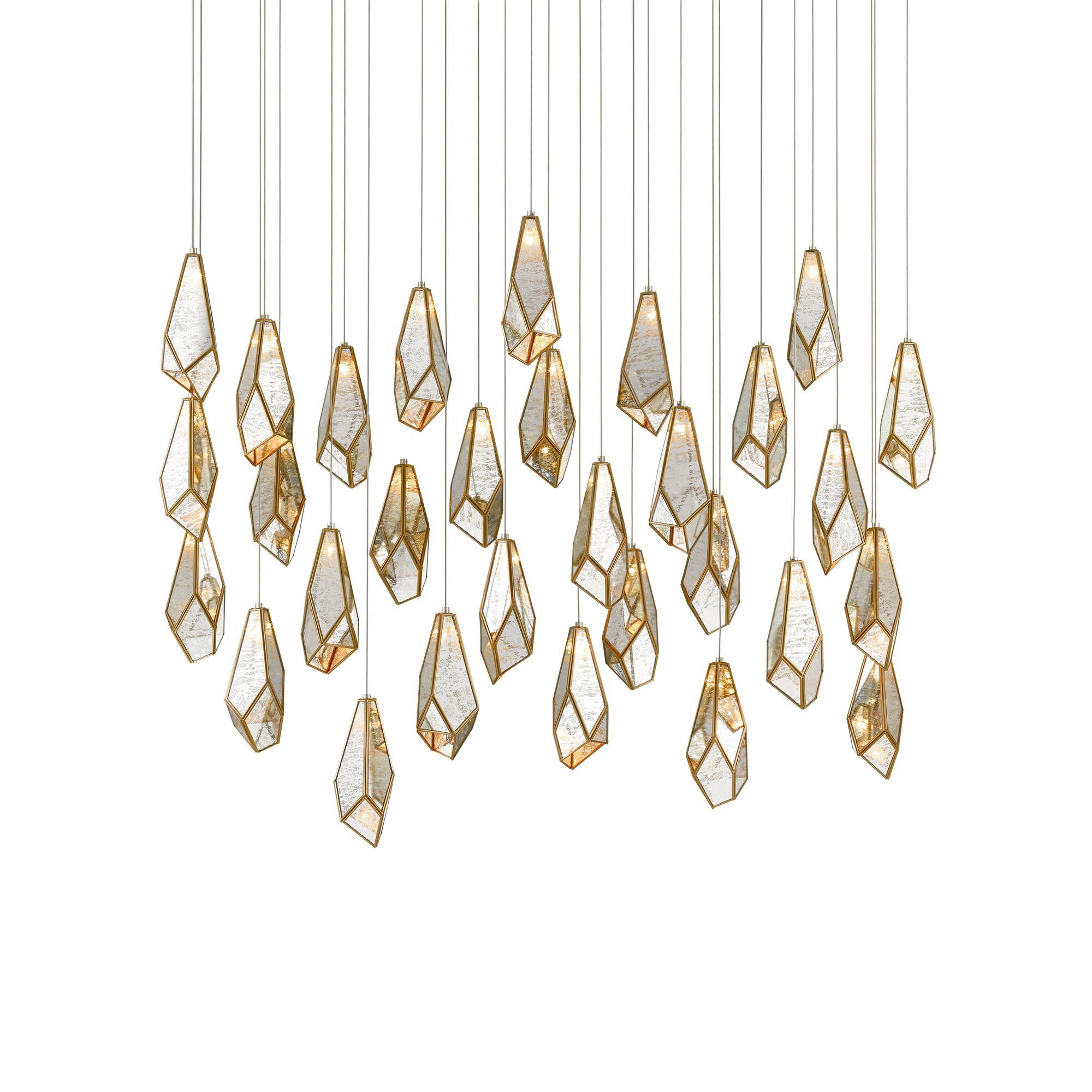 Shown in Painted Silver - Antique Brass finish and Brass - Raj Mirror shade