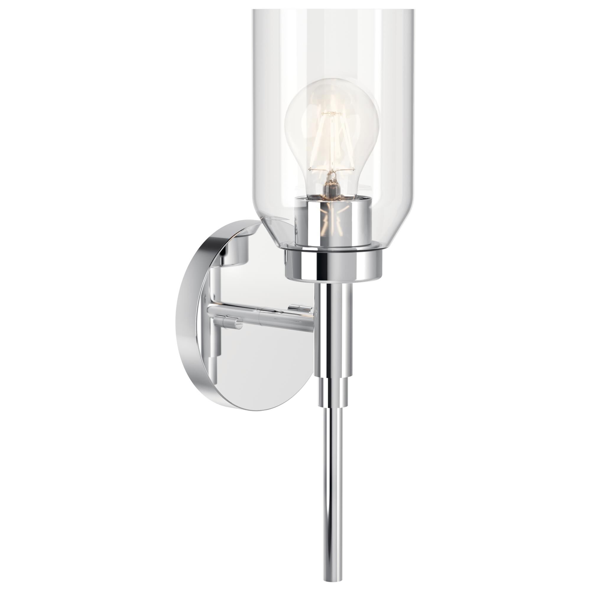 Shown in Chrome finish and Clear glass