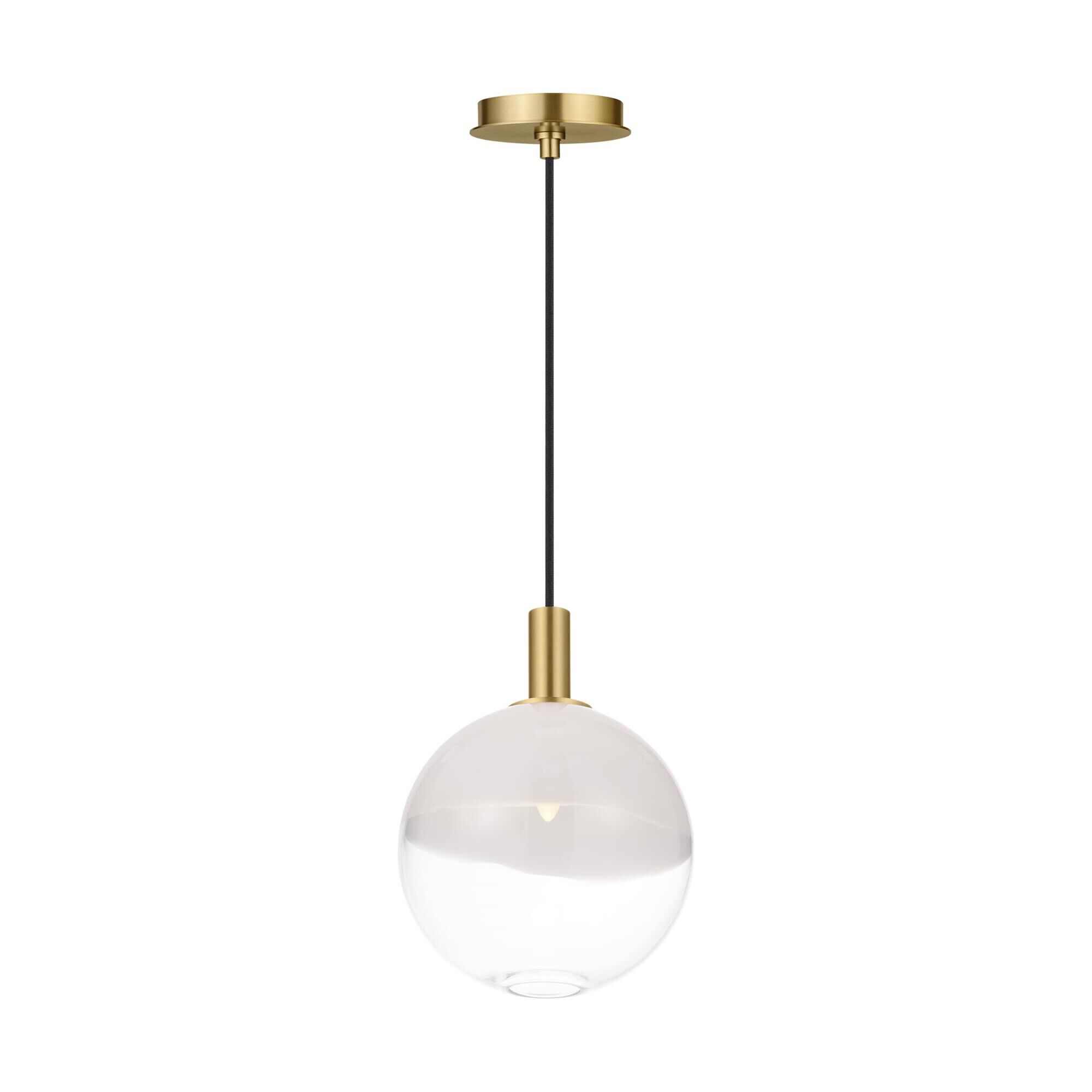 Shown in Burnished Brass finish and Milk and Clear Mix glass