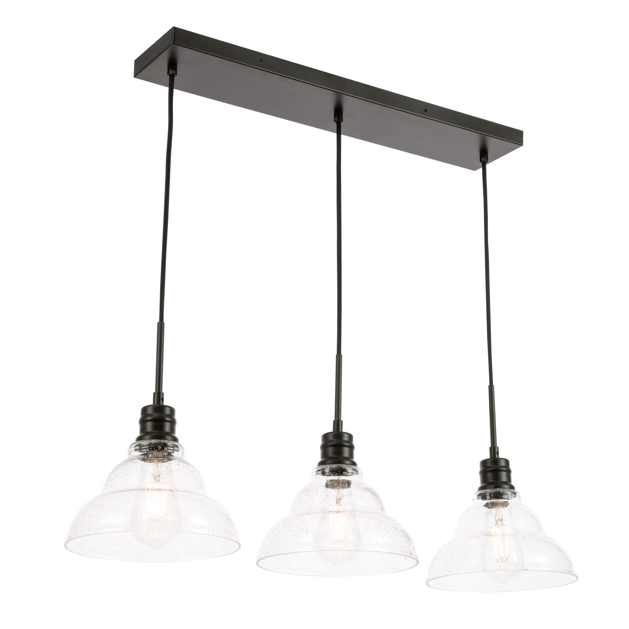 Shown in Black finish and Clear Bubble  glass