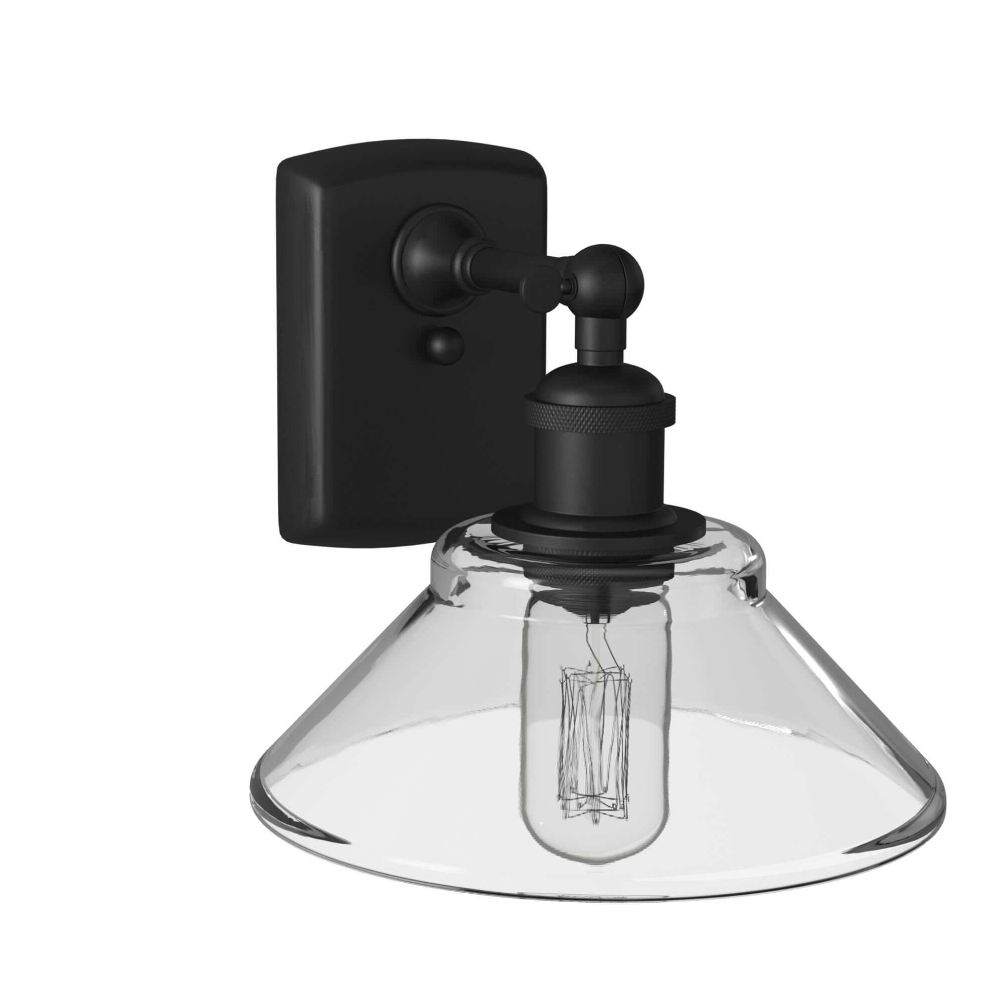 Shown in Matte Black finish and Clear glass