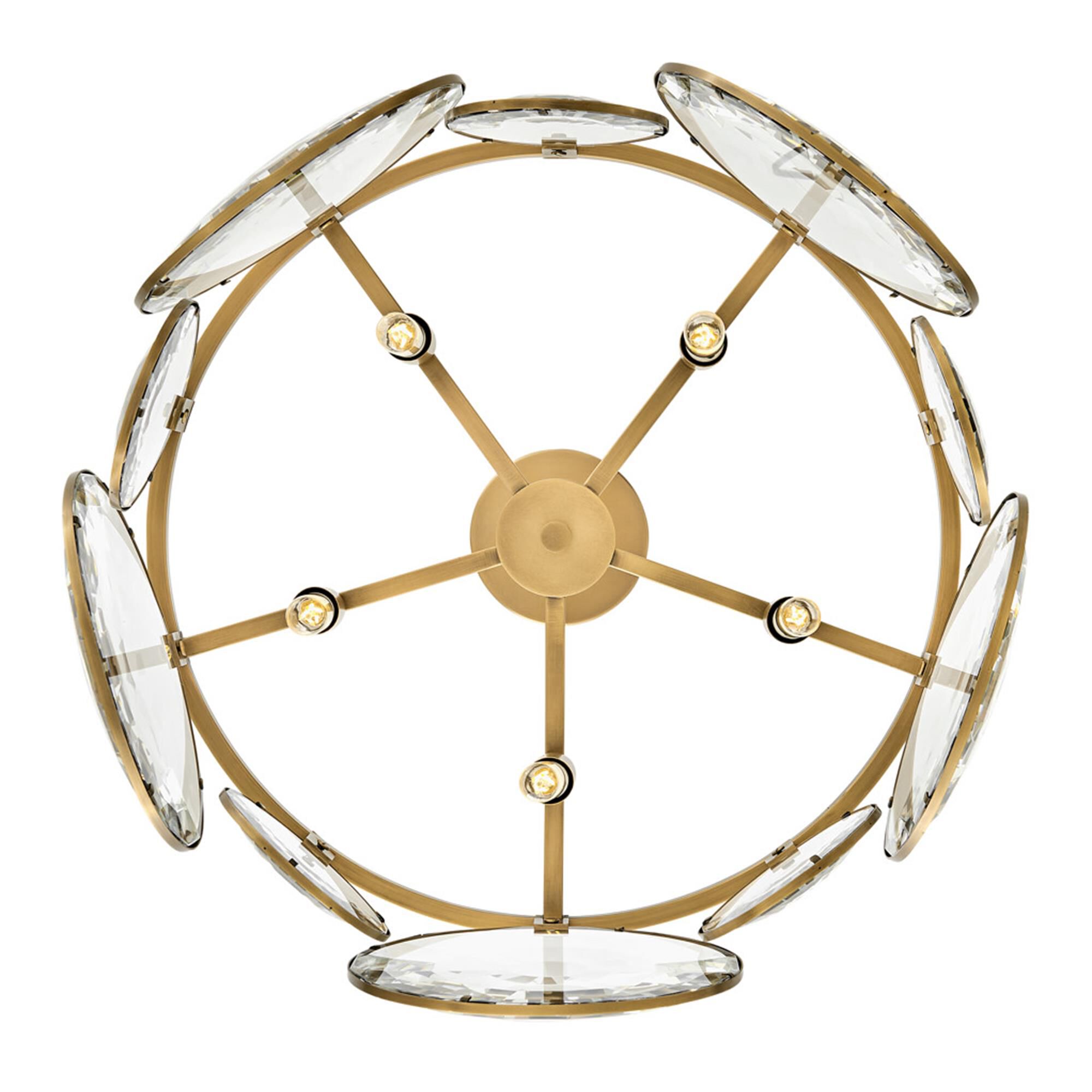 Shown in Heritage Brass finish and Optic Crystal glass