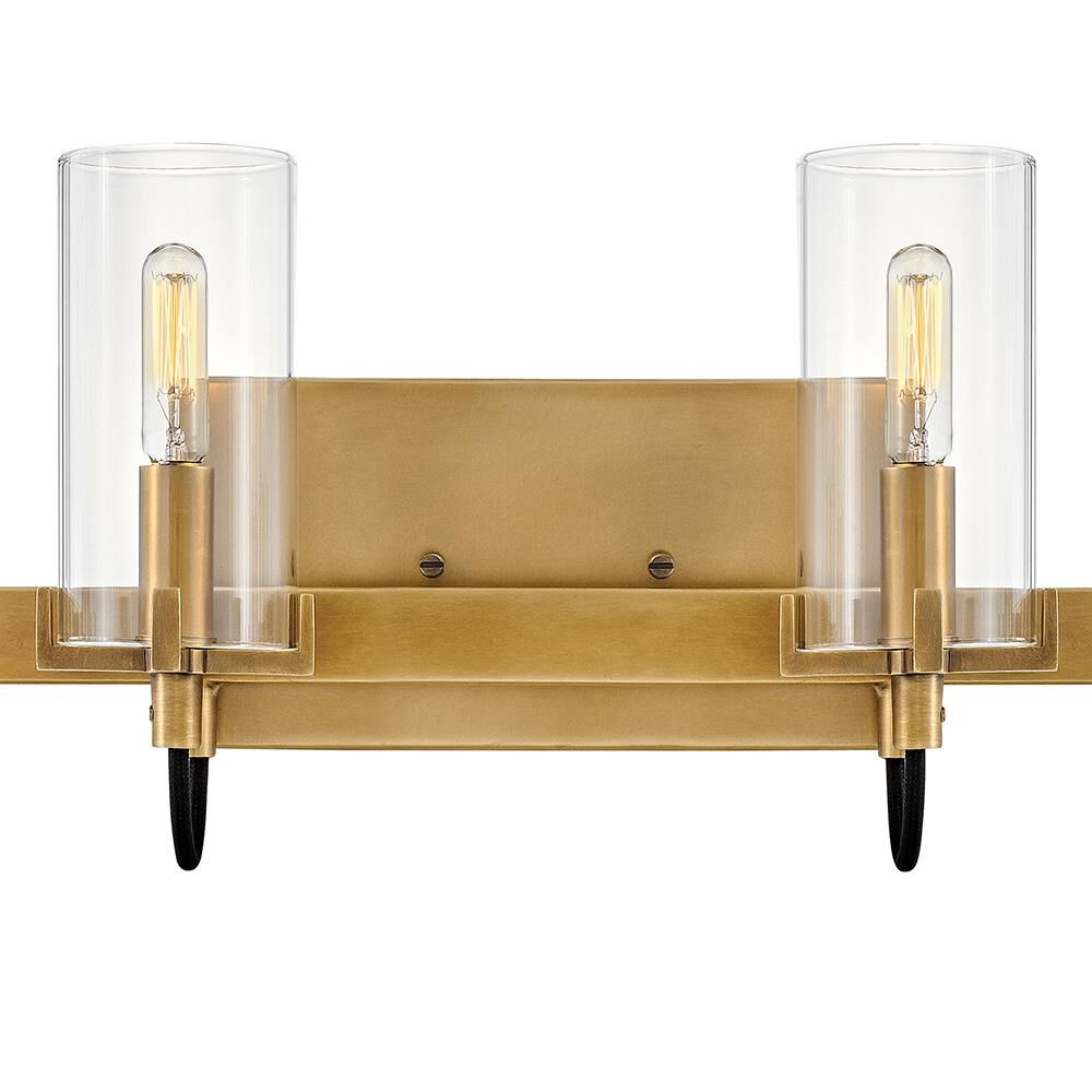 Shown in Heritage Brass finish and Clear glass