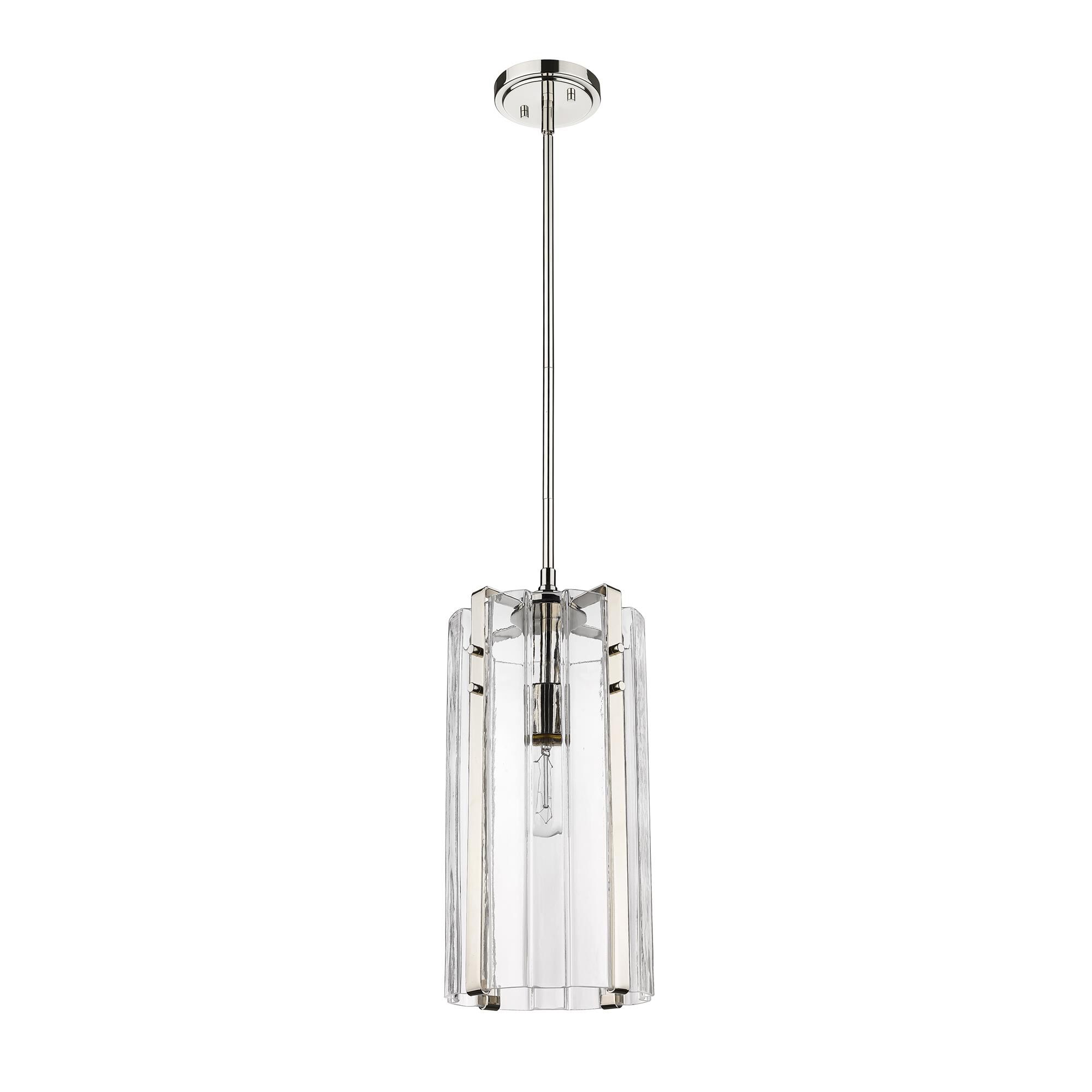 Shown in Polished Nickel finish and Clear glass and Clear shade