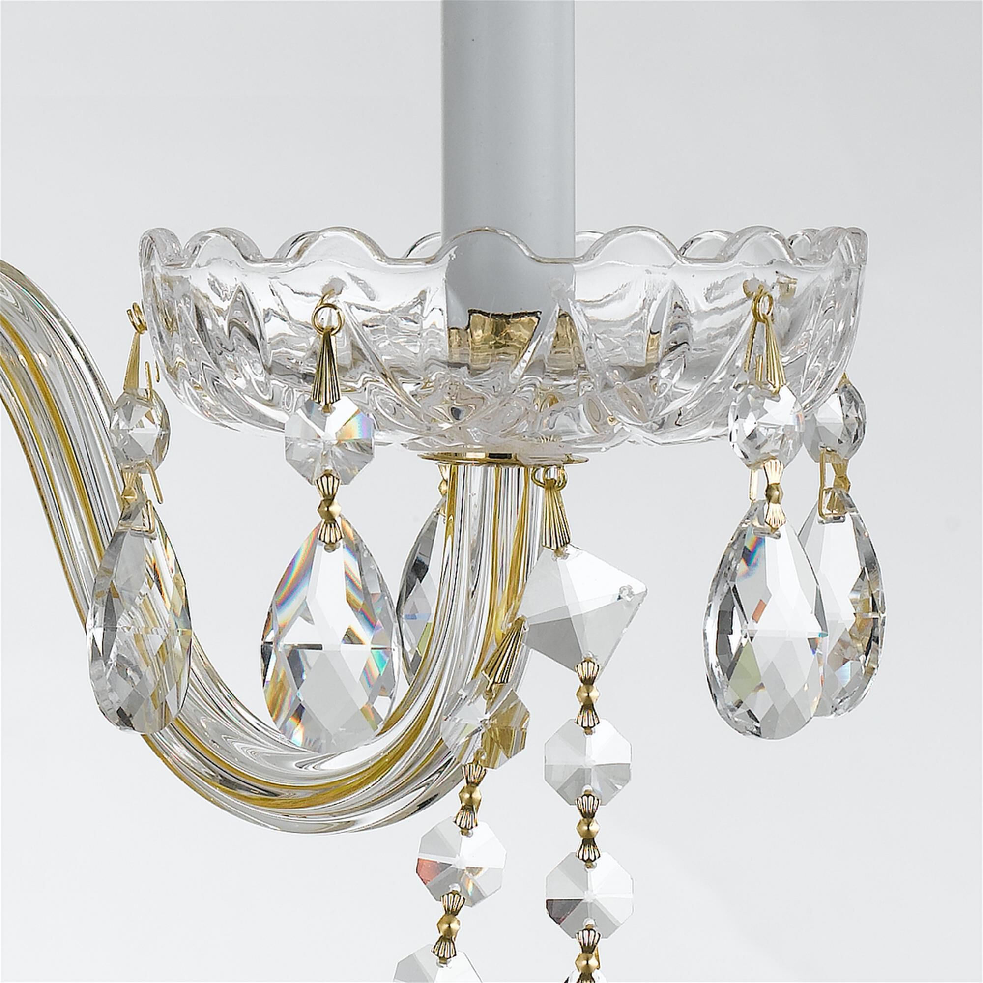 Traditional Crystal 16 Inch 3 Light Wall Sconce,
