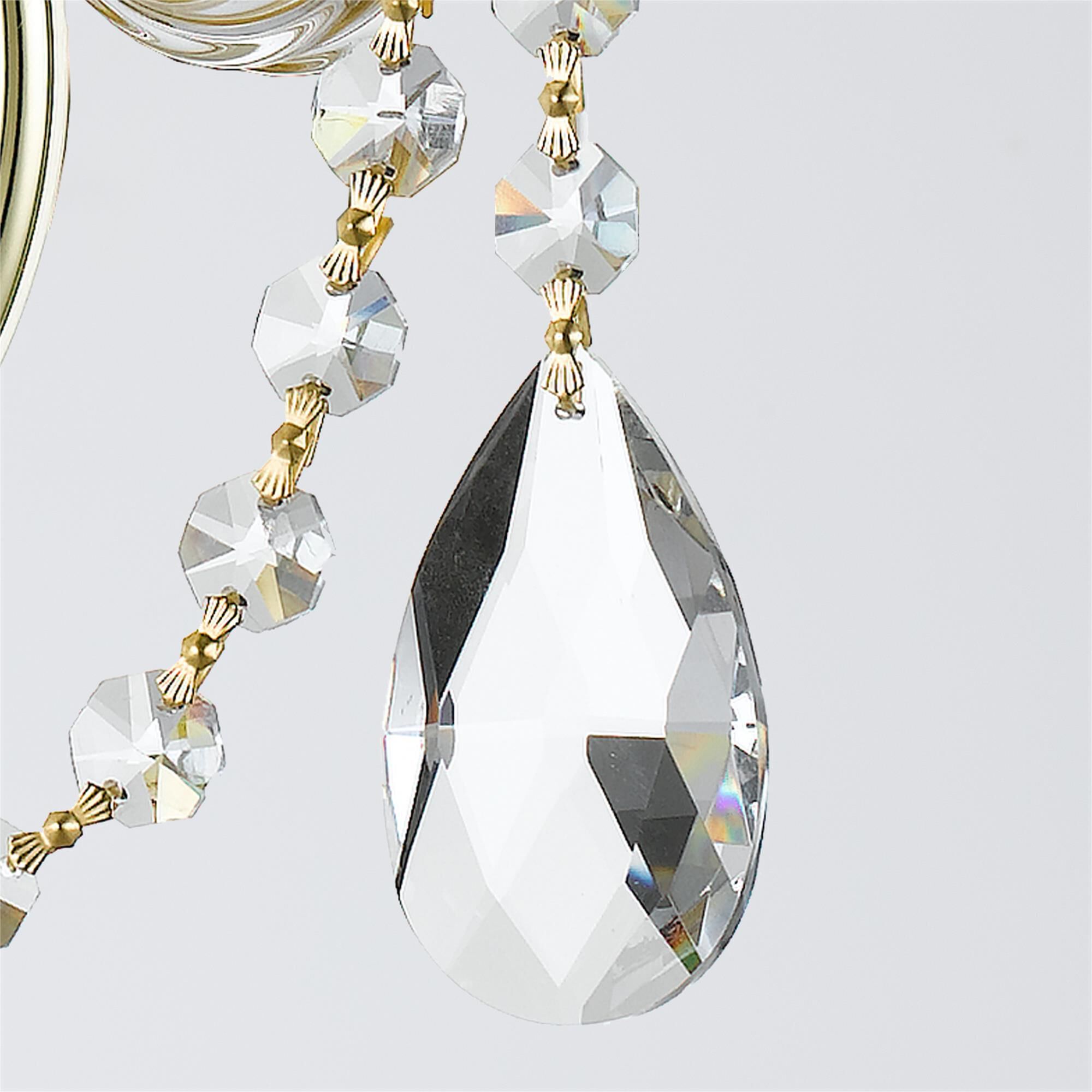 Traditional Crystal 16 Inch 3 Light Wall Sconce,